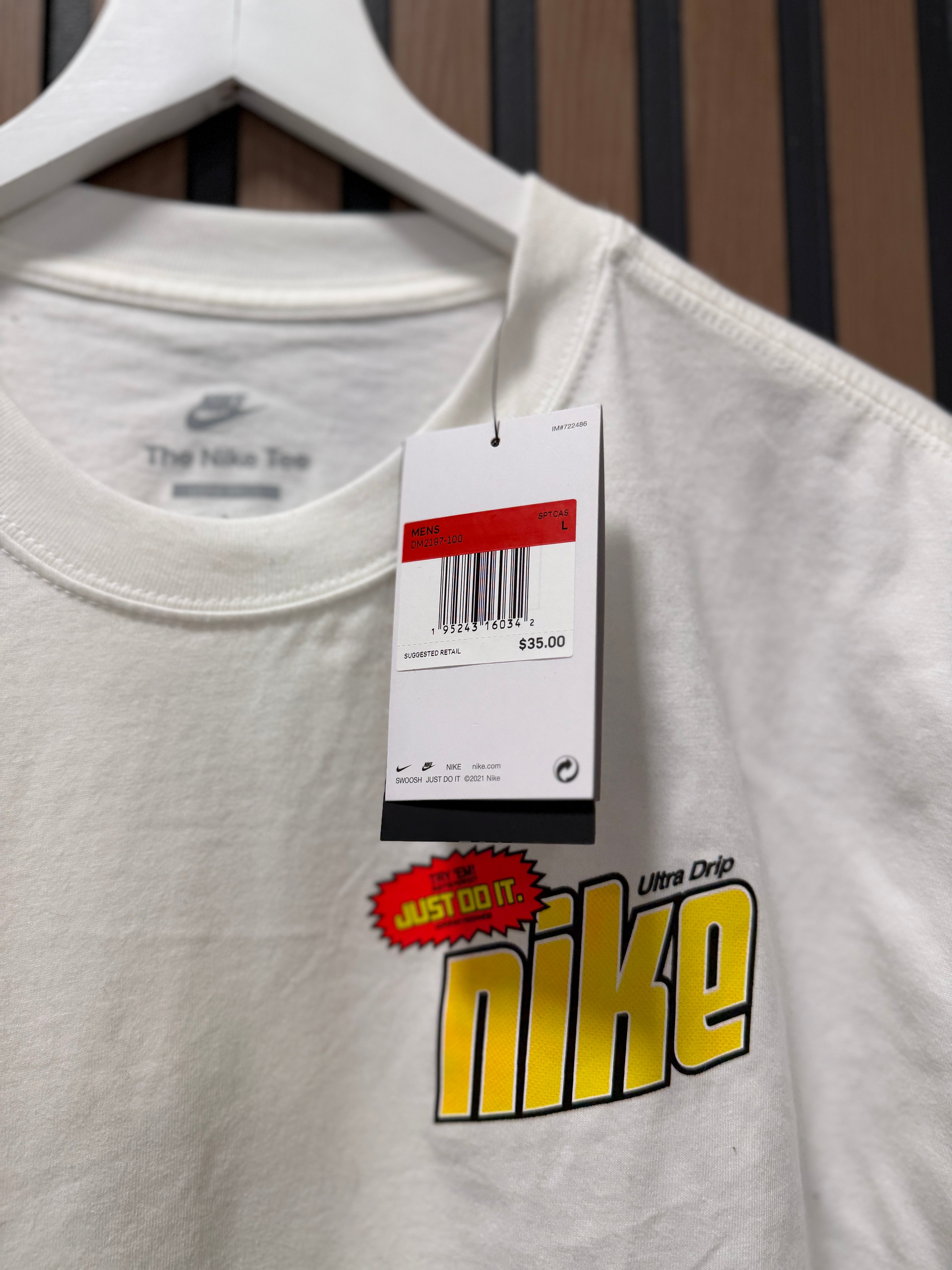 Nike Just Do It White Tshirt Sz L
