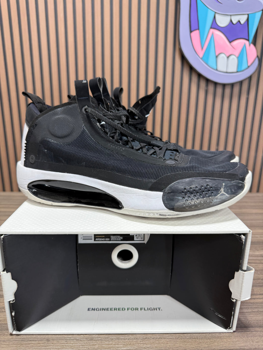 Nike Air Jordan XXXIV 34 Eclipse Black Mens Size 12 With OG box AR3240-001