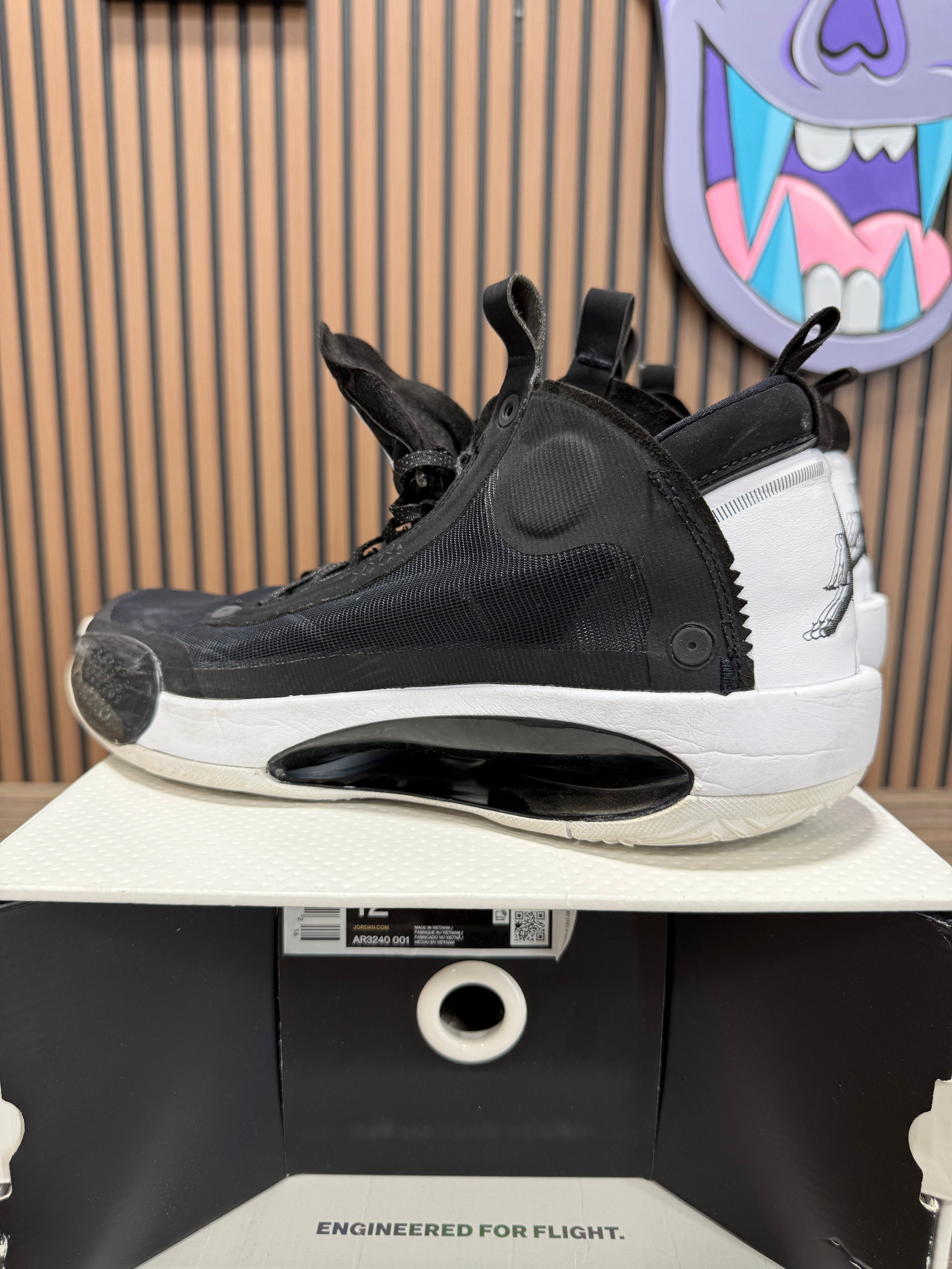 Nike Air Jordan XXXIV 34 Eclipse Black Mens Size 12 With OG box AR3240-001