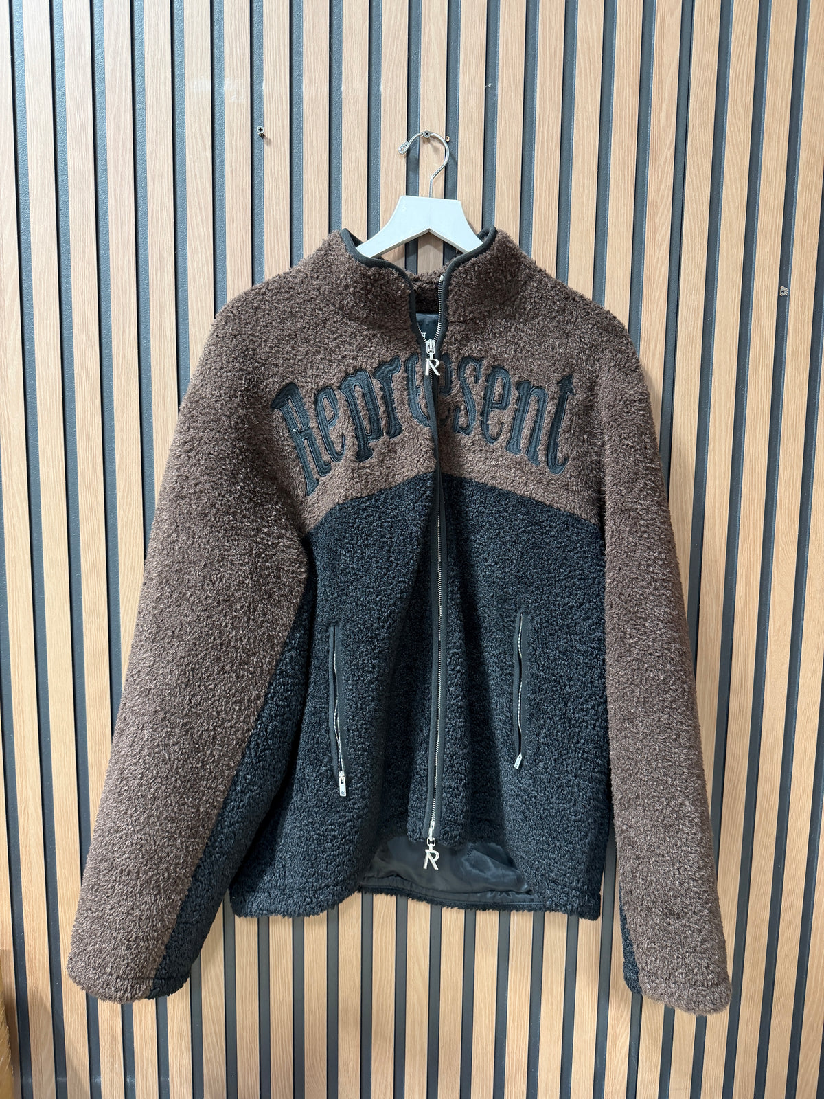 Represent Split Block Fleece Size M Black