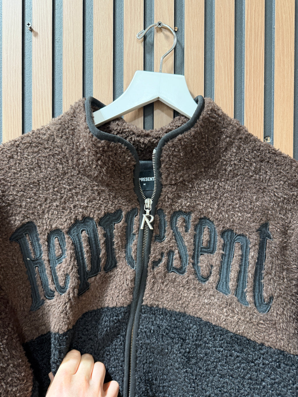 Represent Split Block Fleece Size M Black