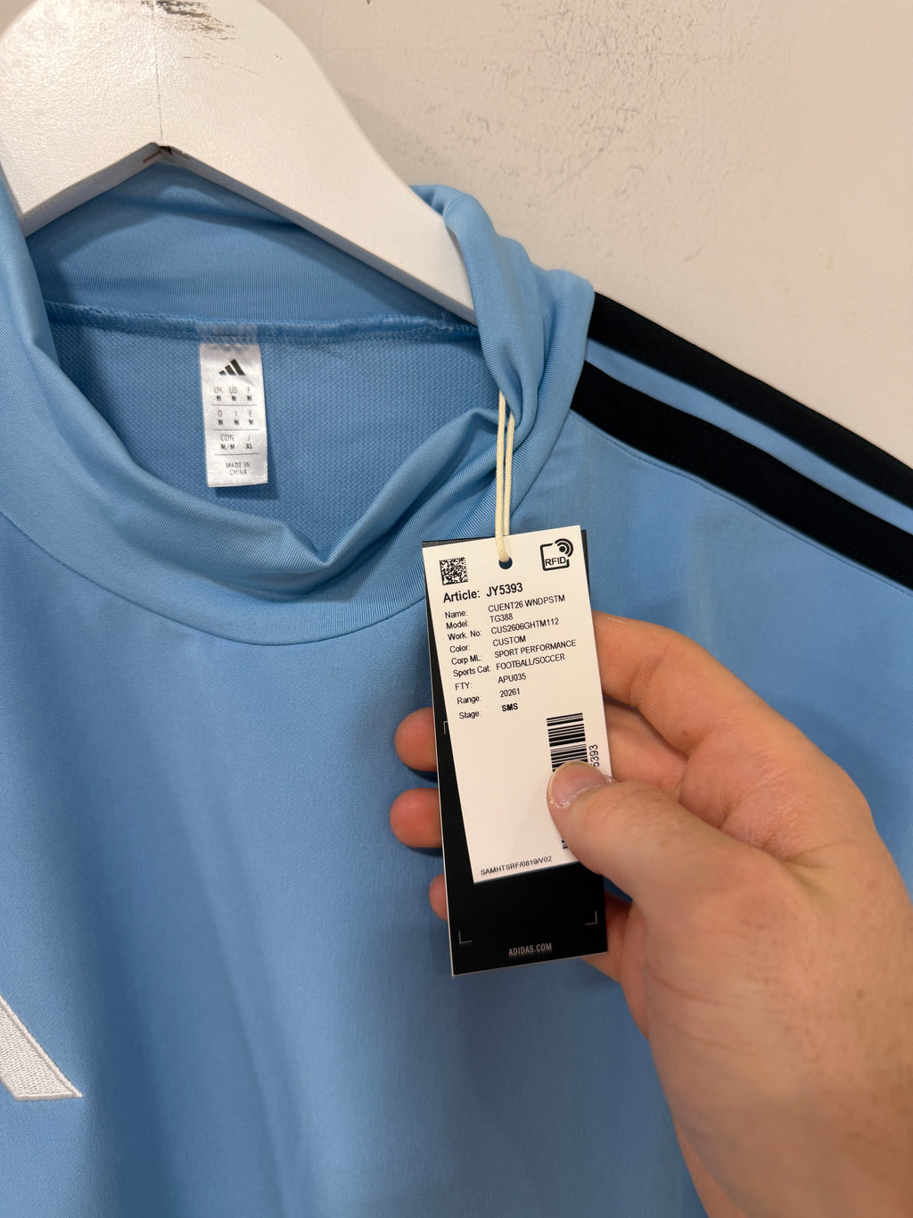 Adidas Contact 26 Windbreaker Baby Blue Mens Sz Medium