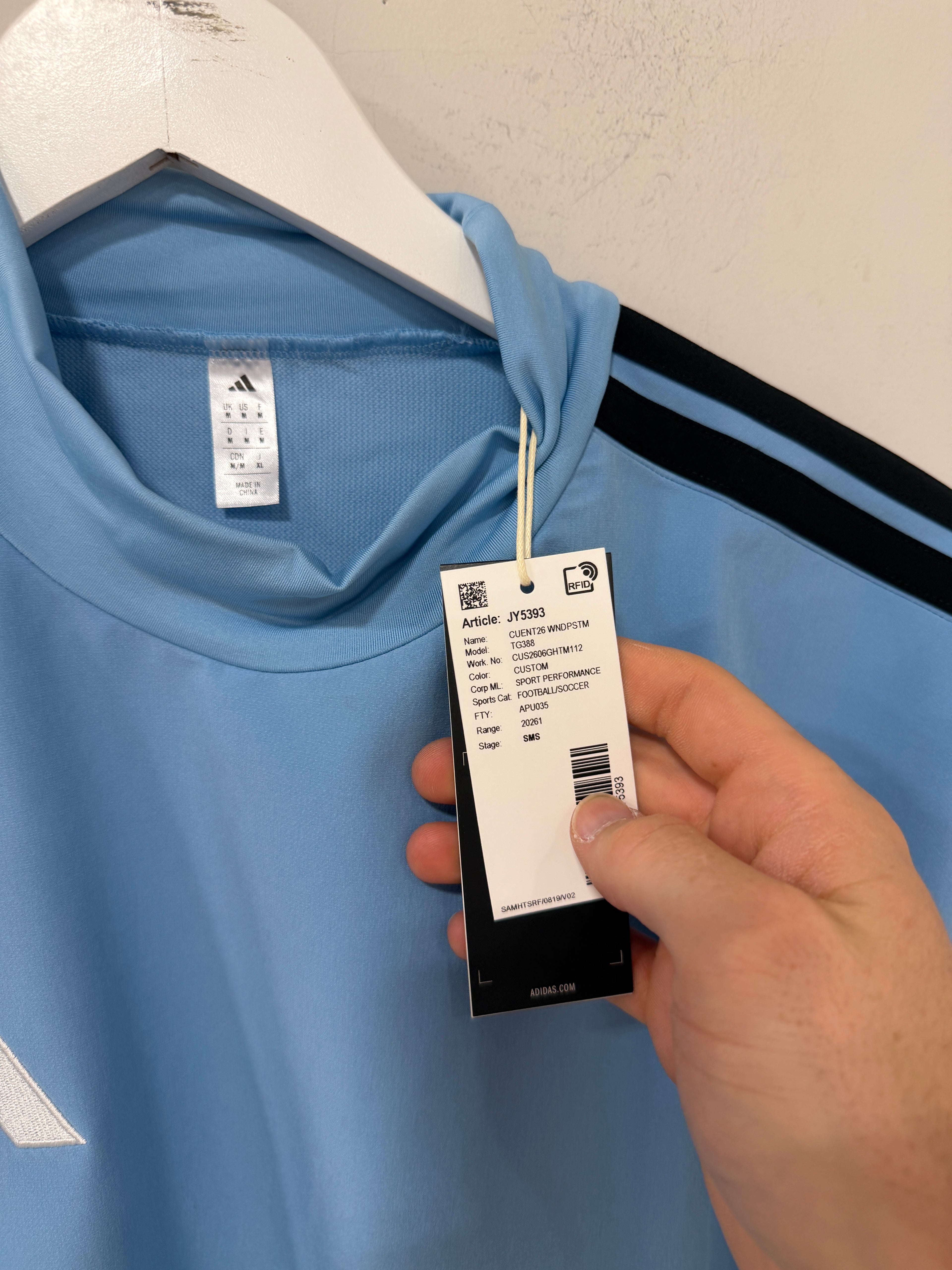 Adidas Contact 26 Windbreaker Baby Blue Mens Sz Medium