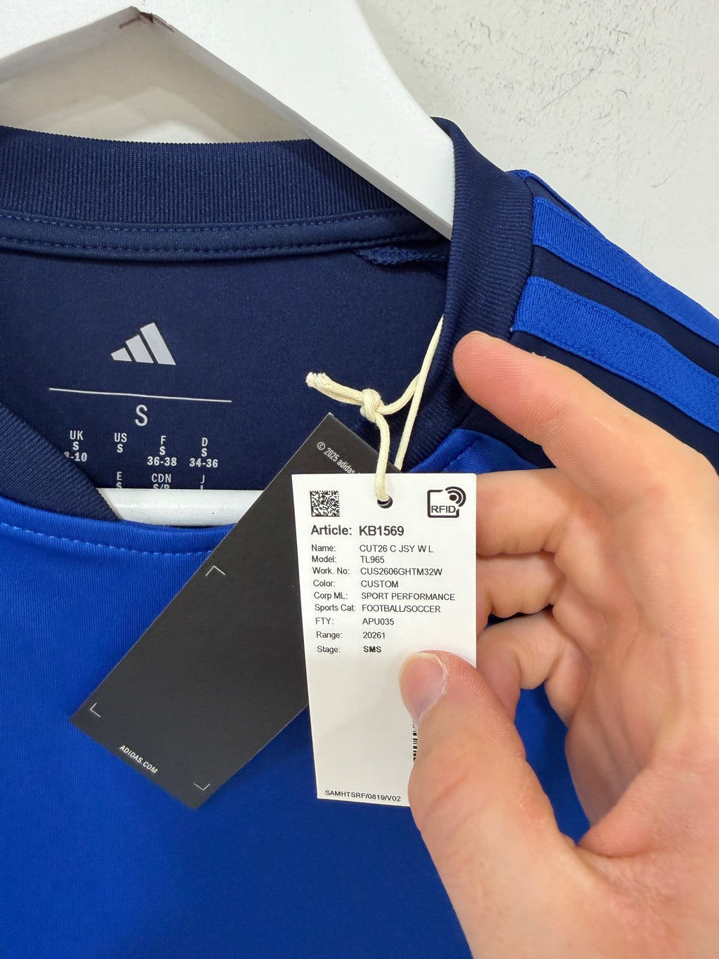 Adidas Womens 2026 Jersey Blue Sz Small