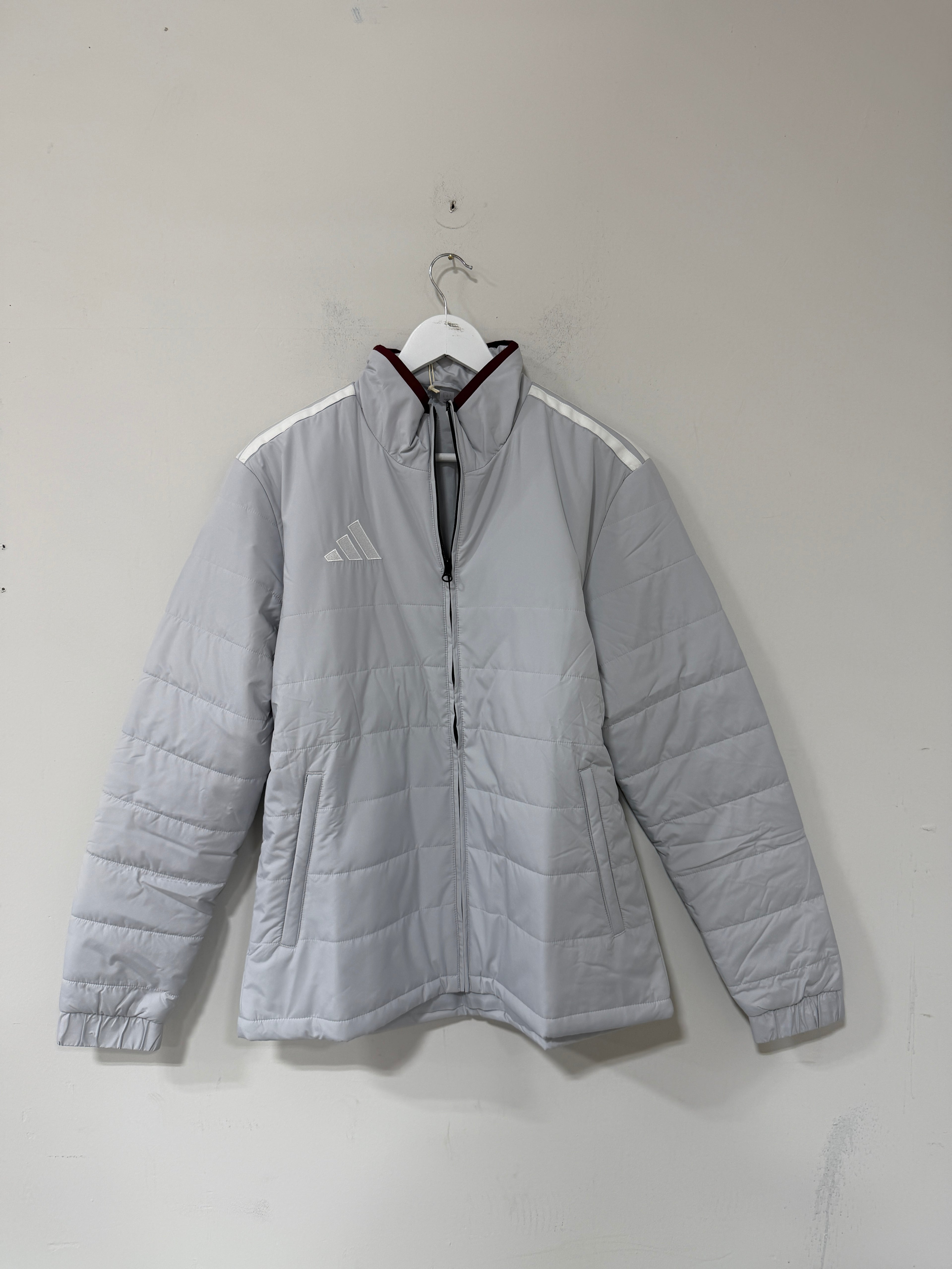 Adidas Grey/Maroon Jacket Sz Medium (Fits Big) Mens