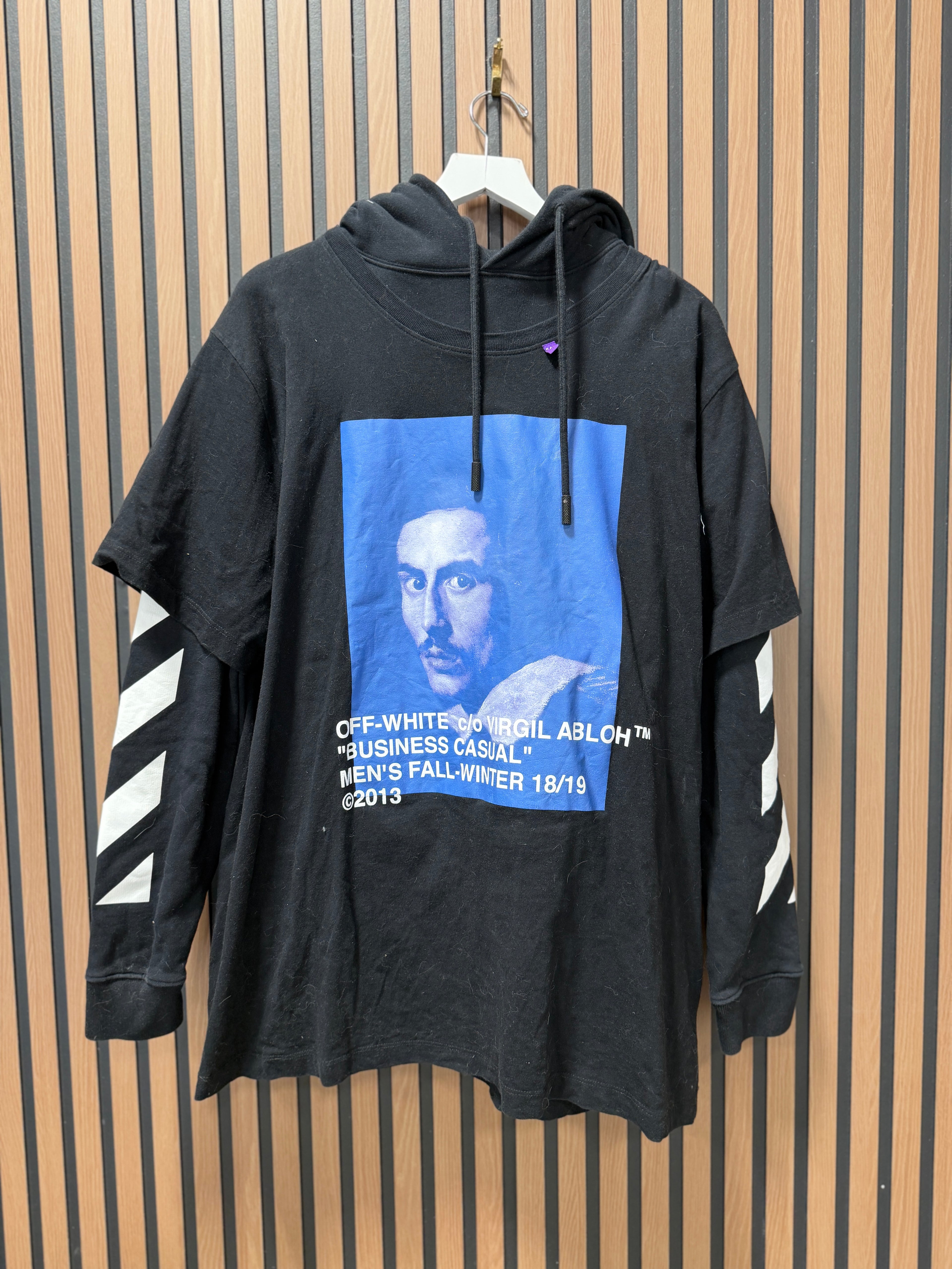 Off-White Virgil Abloh "Business Casual" Mens Hoodie Sz L