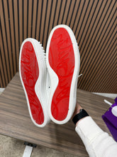Load image into Gallery viewer, Christian Louboutin Mens Louis Junior Spikes Flat White Leather Sneakers Sz 44
