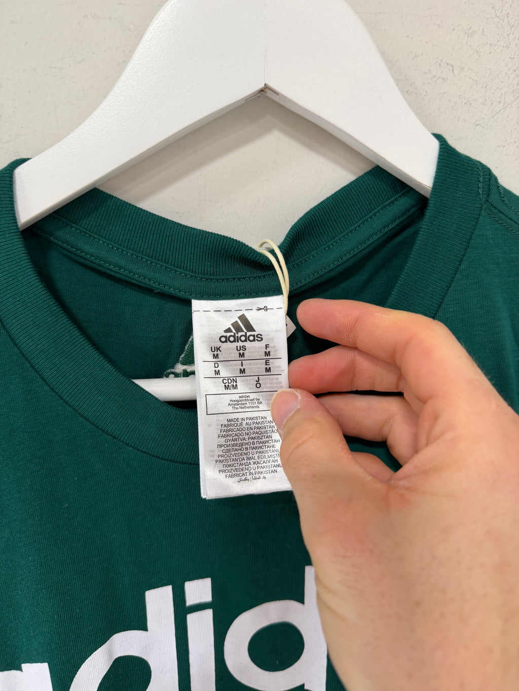 Adidas Essentials Single Jersey Linear Embroidered Logo Shirt College Green