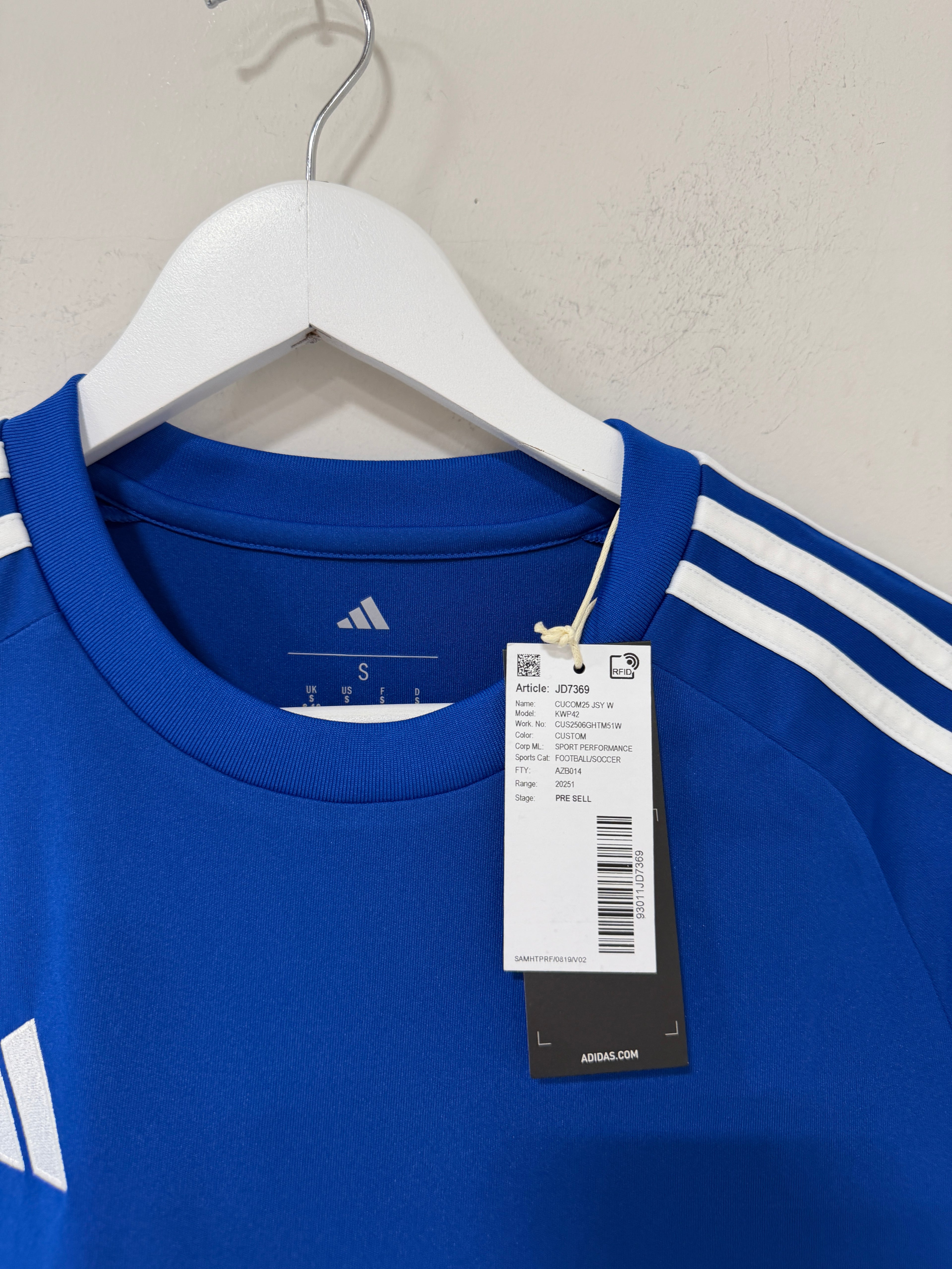 Adidas Womens Jersey Royal Blue/Yellow Sz Small