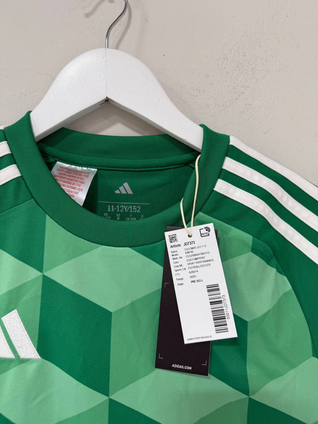 Adidas Sample Youth Jersey Sz M Green