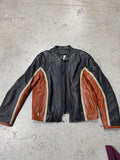 Men’s Wilsons Leather M. Julian Motorcycle Jacket Black & Orange Sz L