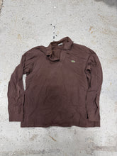 Load image into Gallery viewer, LACOSTE Long Sleeved Brown Knit Casual Polo Shirt Men's 6 (Large)
