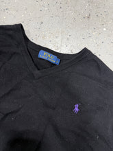 Load image into Gallery viewer, Polo Ralph Lauren Sweater Men Large All Merino Wool Black Pullover V Neck Adult

