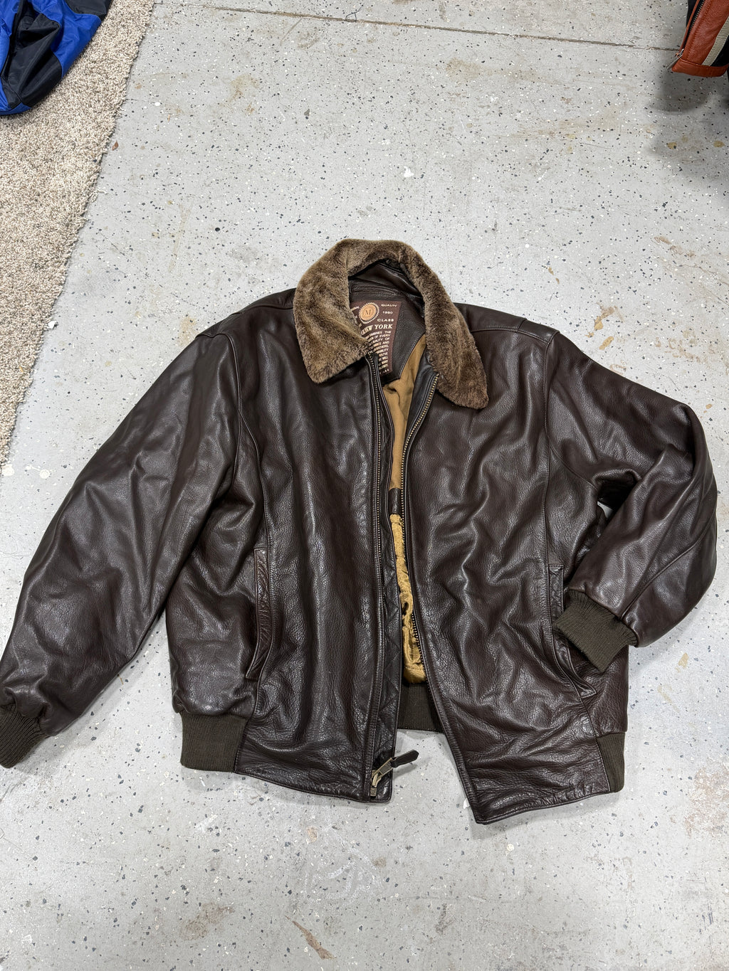 Marc New York Men's Chocolate Brown Leather Jacket Sz XL