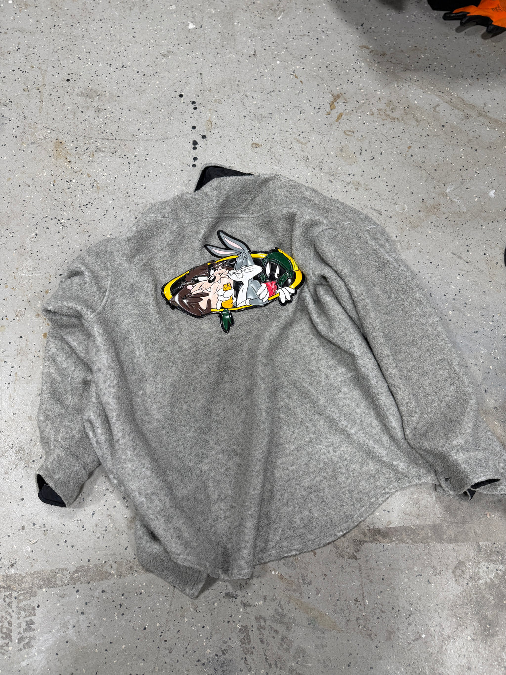 Vintage Warner Bros Jacket Mens Small Fleece Bugs Bunny ACME Studio Looney Tunes Sz Large