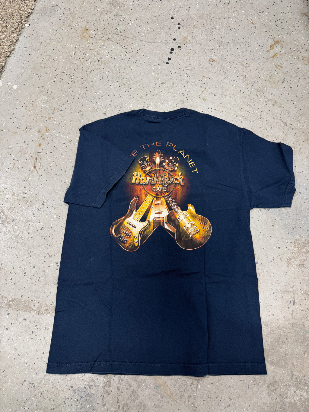 Hard Rock Cafe Dallas TX Men's T Shirt Blue Graphic