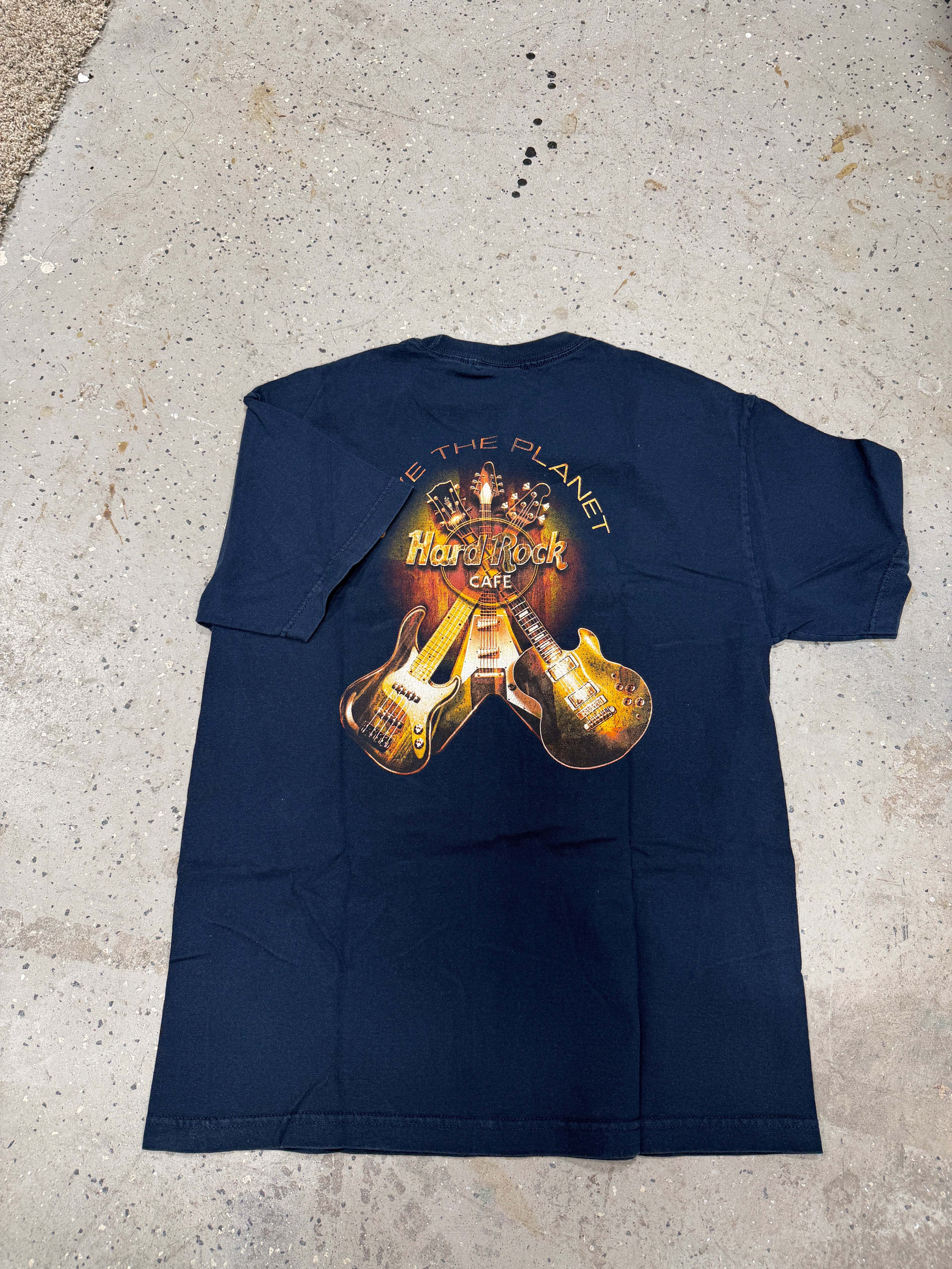 Hard Rock Cafe Dallas TX Men's T Shirt Blue Graphic