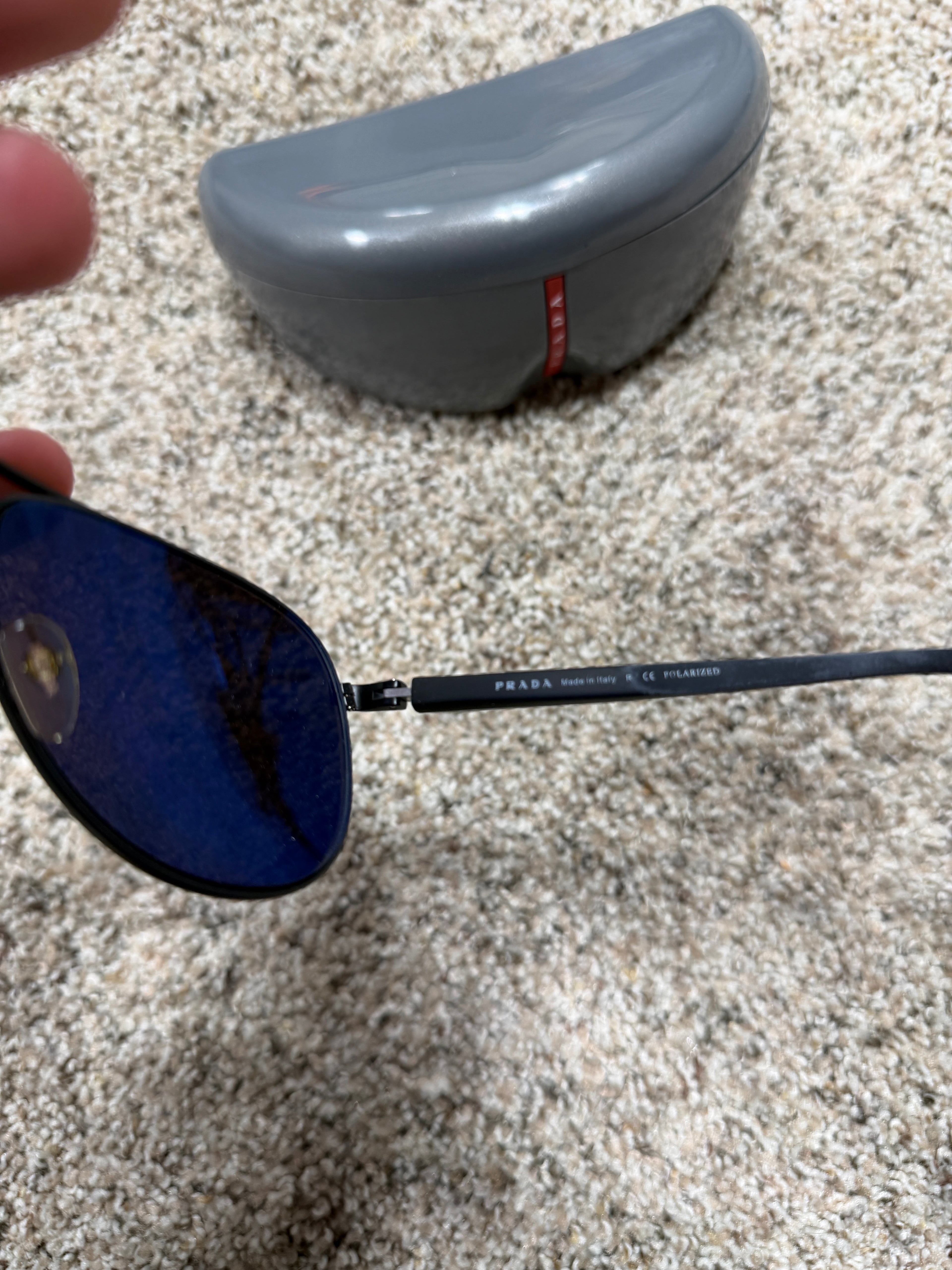 Prada Black Frame Sunglasses SPS 58U 63 12 1BO-5LO 135 3N