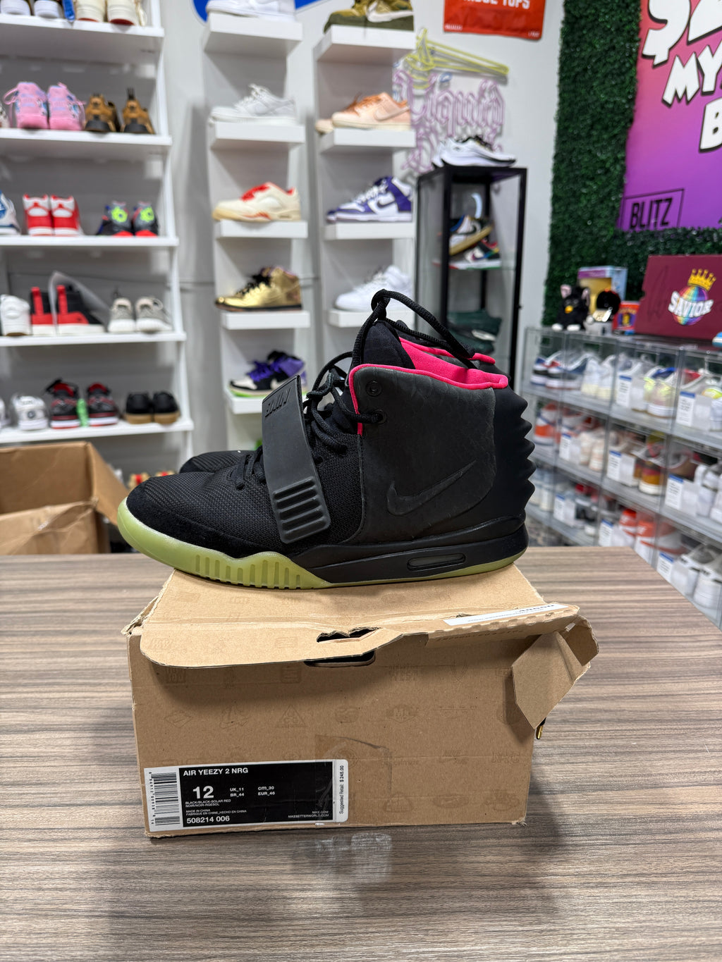 Air Yeezy 2 NRG 'Solar Red' Size 12