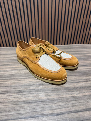 Marc Nolan Beau Shoes Men's 8 Tan Suede Crepe Sole Derby Oxford Sneakers Lace Up Sz 8