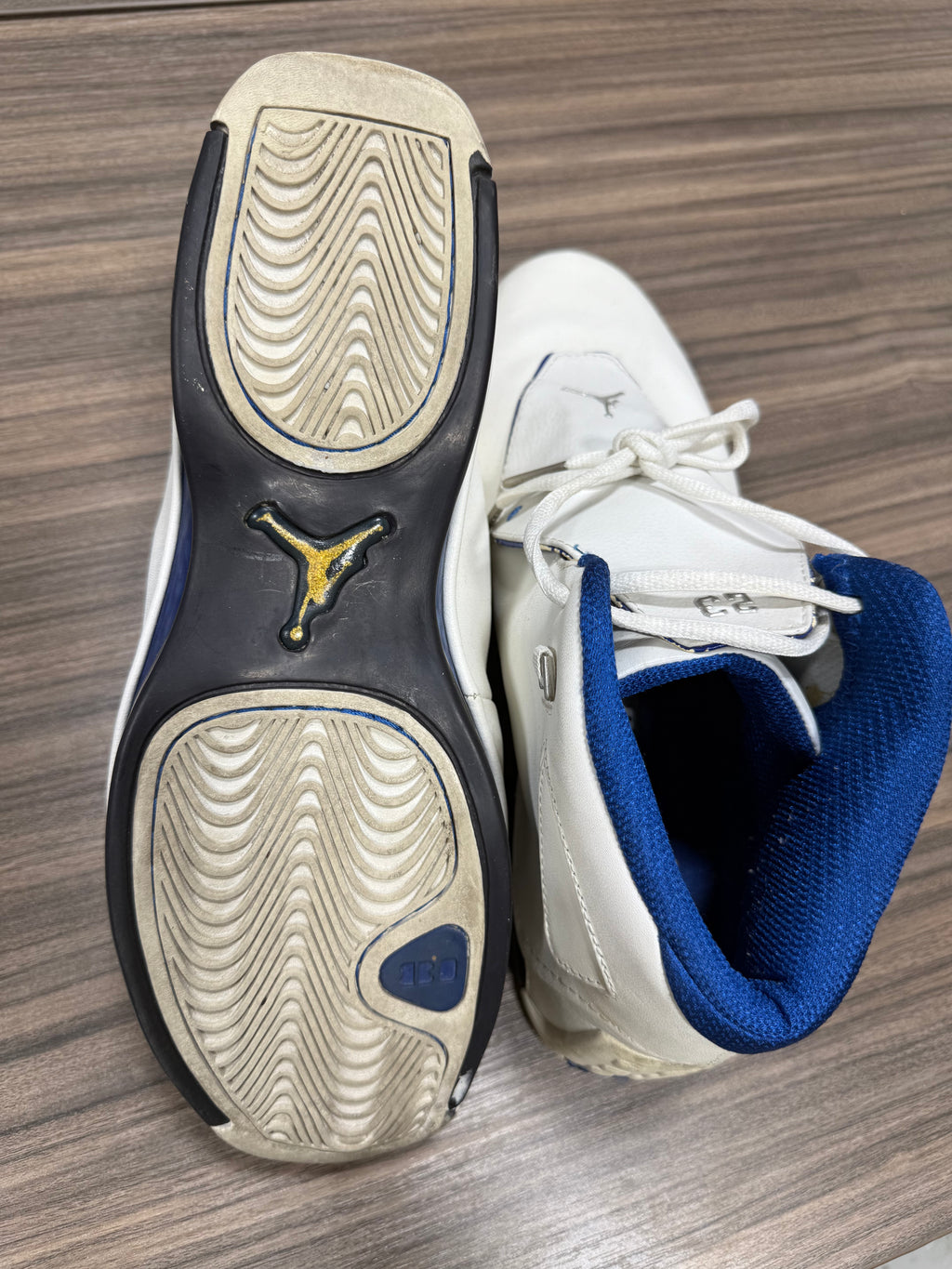Air Jordan 18 OG White/ Royal Blue 305869-101 Vintage (2003) Size 11 No Box
