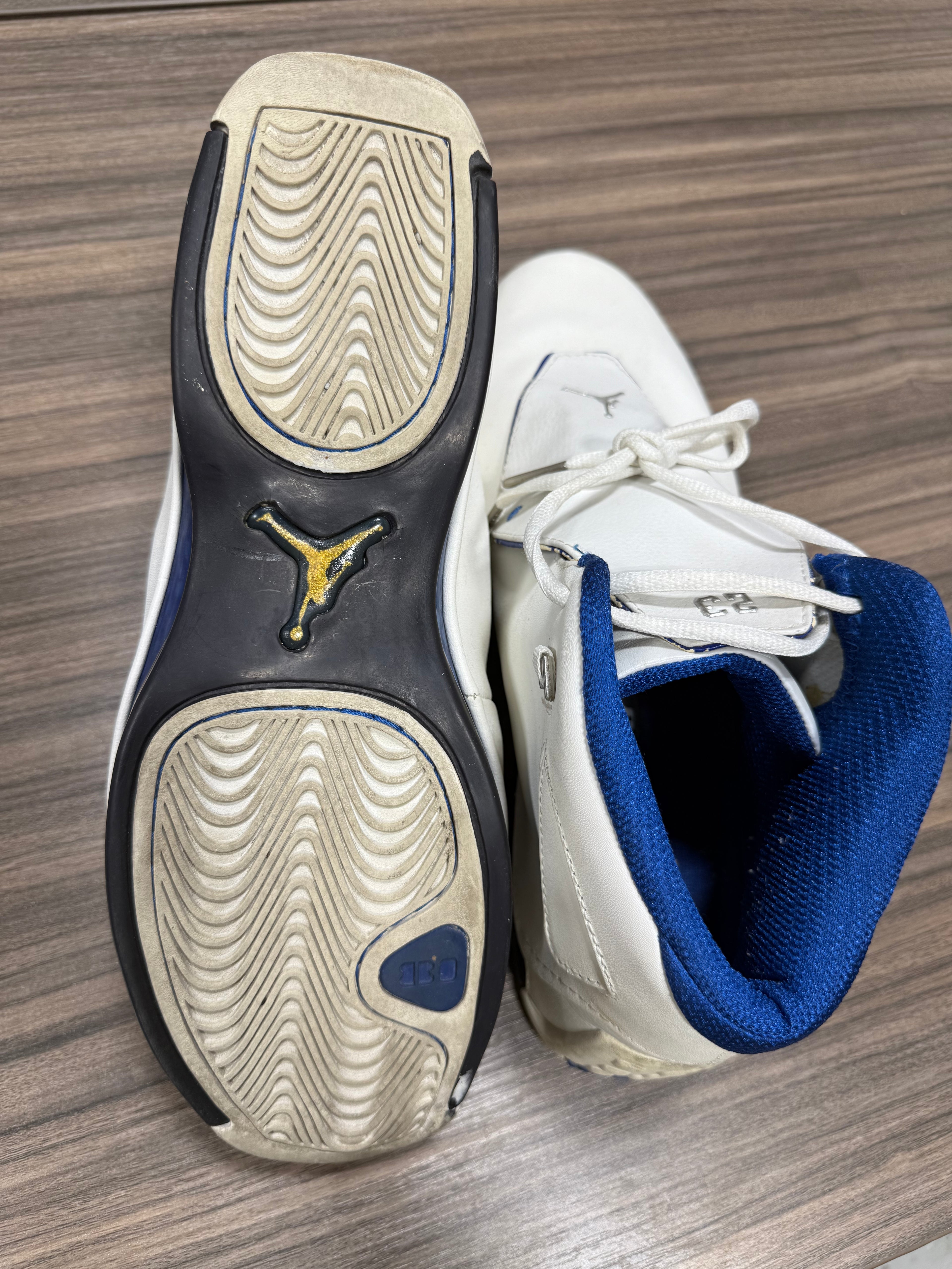 Air Jordan 18 OG White/ Royal Blue 305869-101 Vintage (2003) Size 11 No Box