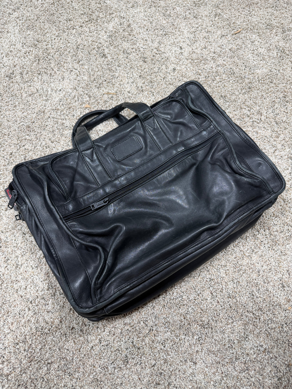 Tumi Limited Edition Black Leather Messenger Travel Laptop Bag