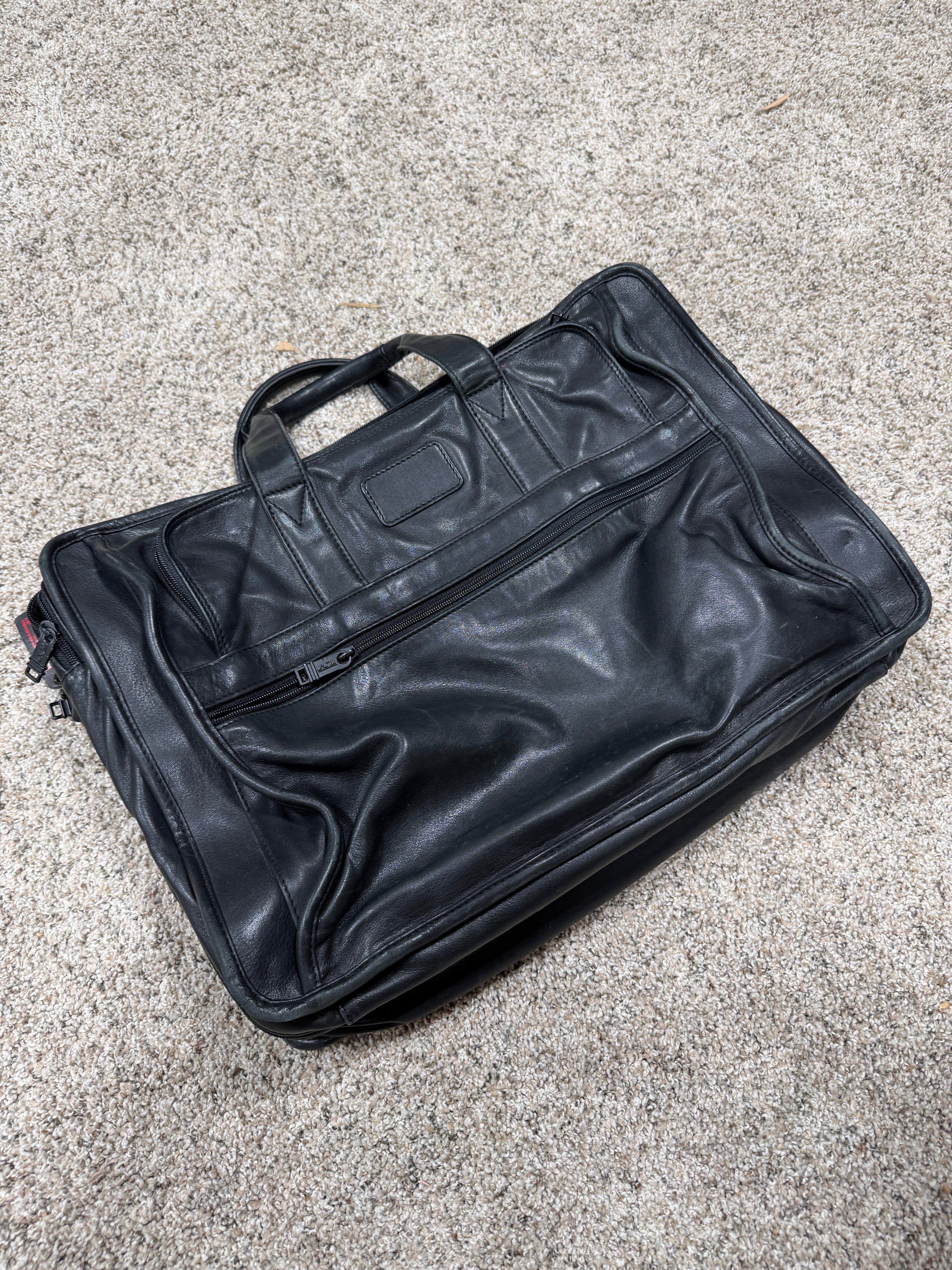 Tumi Limited Edition Black Leather Messenger Travel Laptop Bag