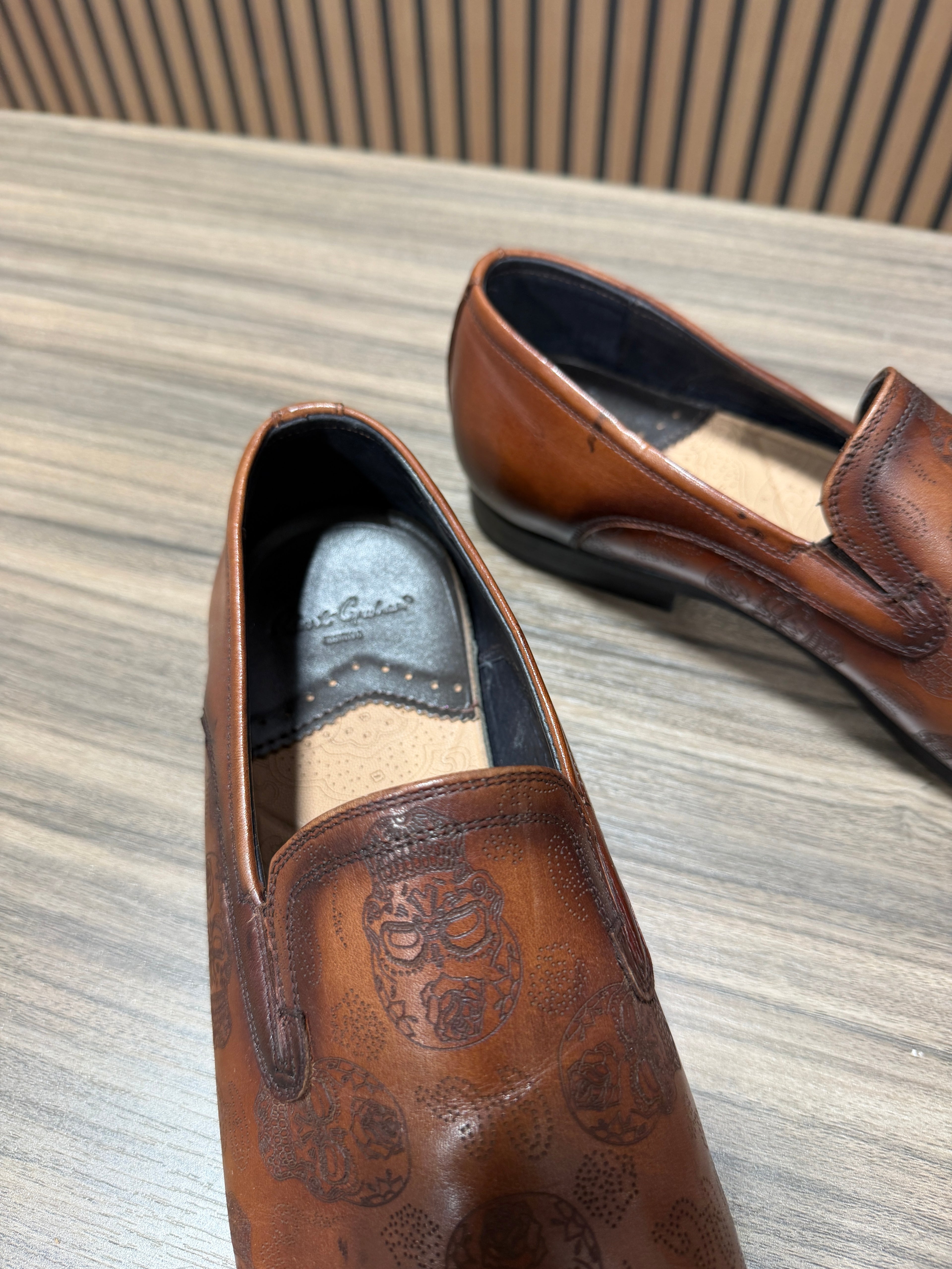 Robert Graham Jupiter RG5700S Mens Brown Leather Loafers Sz 8.5