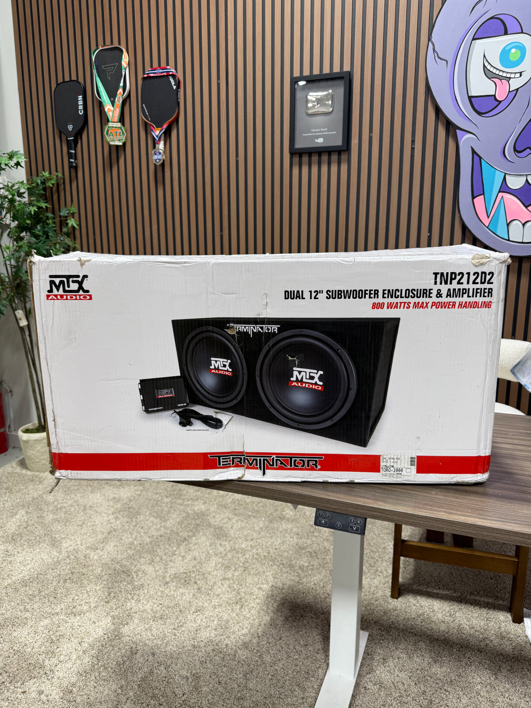 Terminator Dual 12 in Subwoofer With Enclosure/Amp