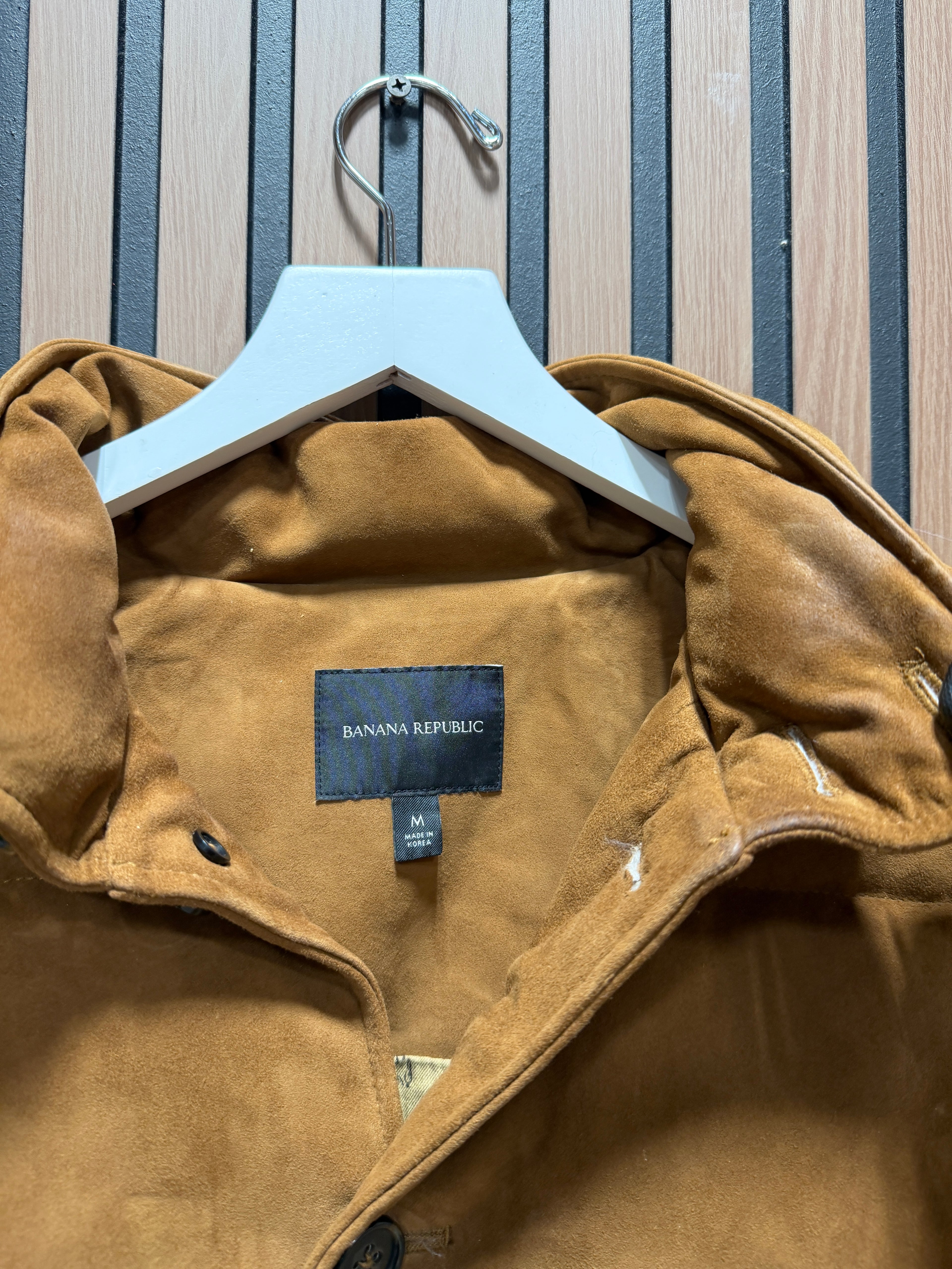 Banana Republic Valas Goat Suede Down Puffer Mens Vest Size Medium