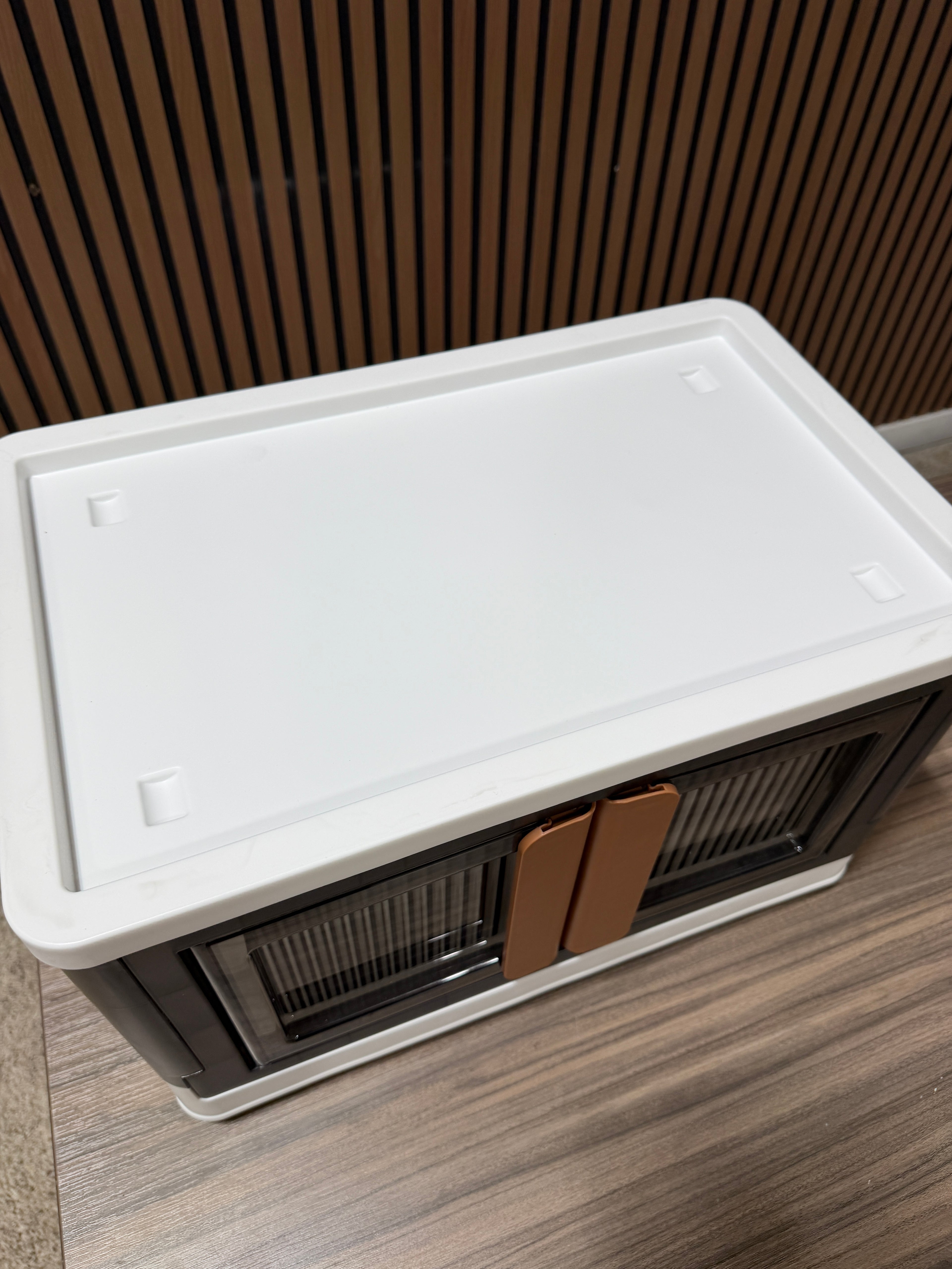 Home-Complete Collapsible Plastic Storage Bin with Lid - 8.4Gal Capacity Organizer for Adult
