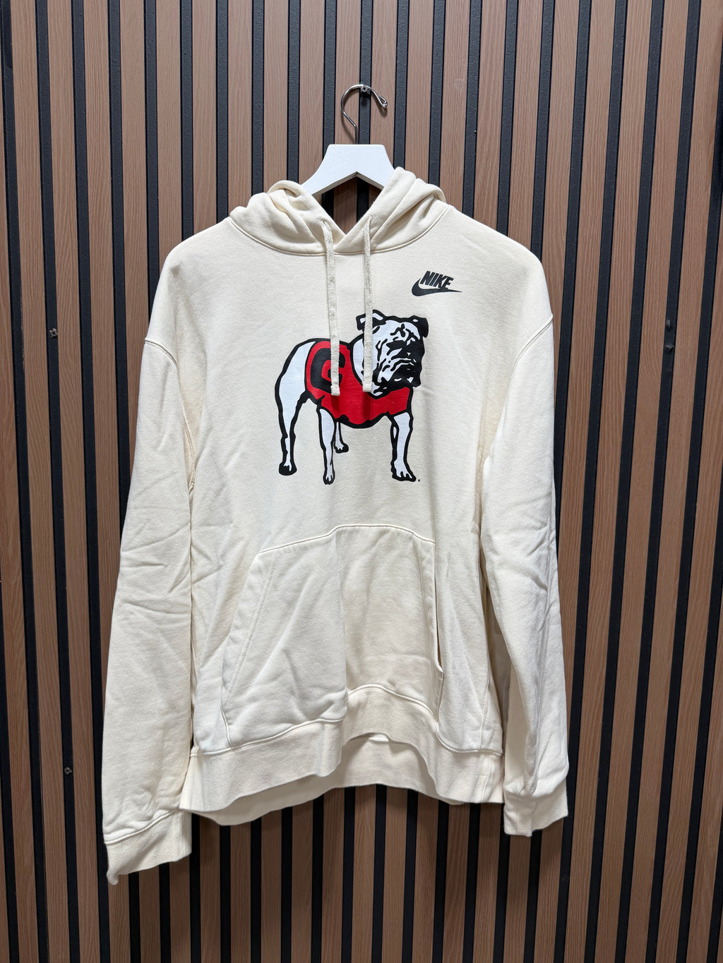 Georgia Bulldogs Nike Vault Logo Pullover Hoodie - Natural Sz XL