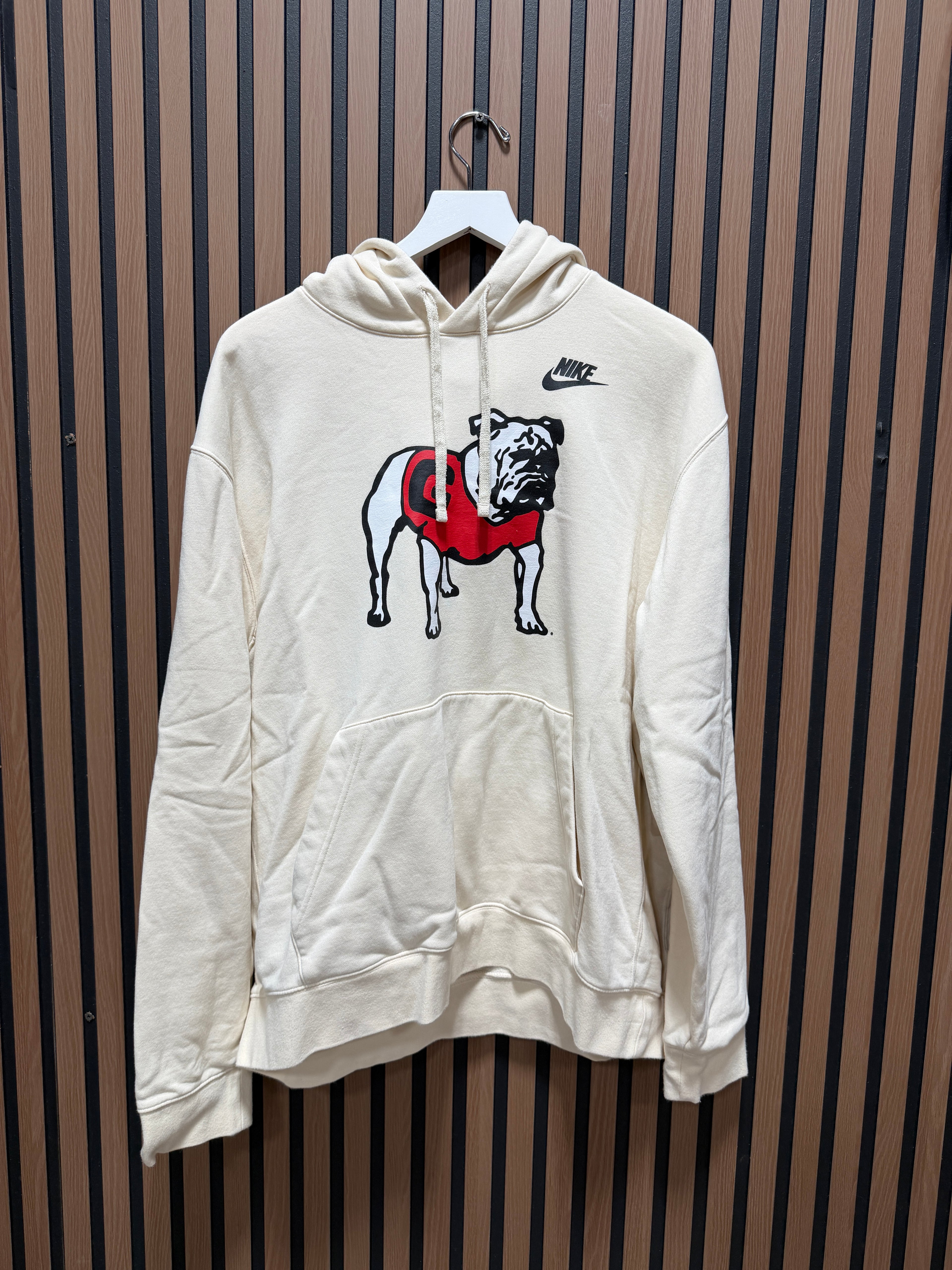 Georgia Bulldogs Nike Vault Logo Pullover Hoodie - Natural Sz XL