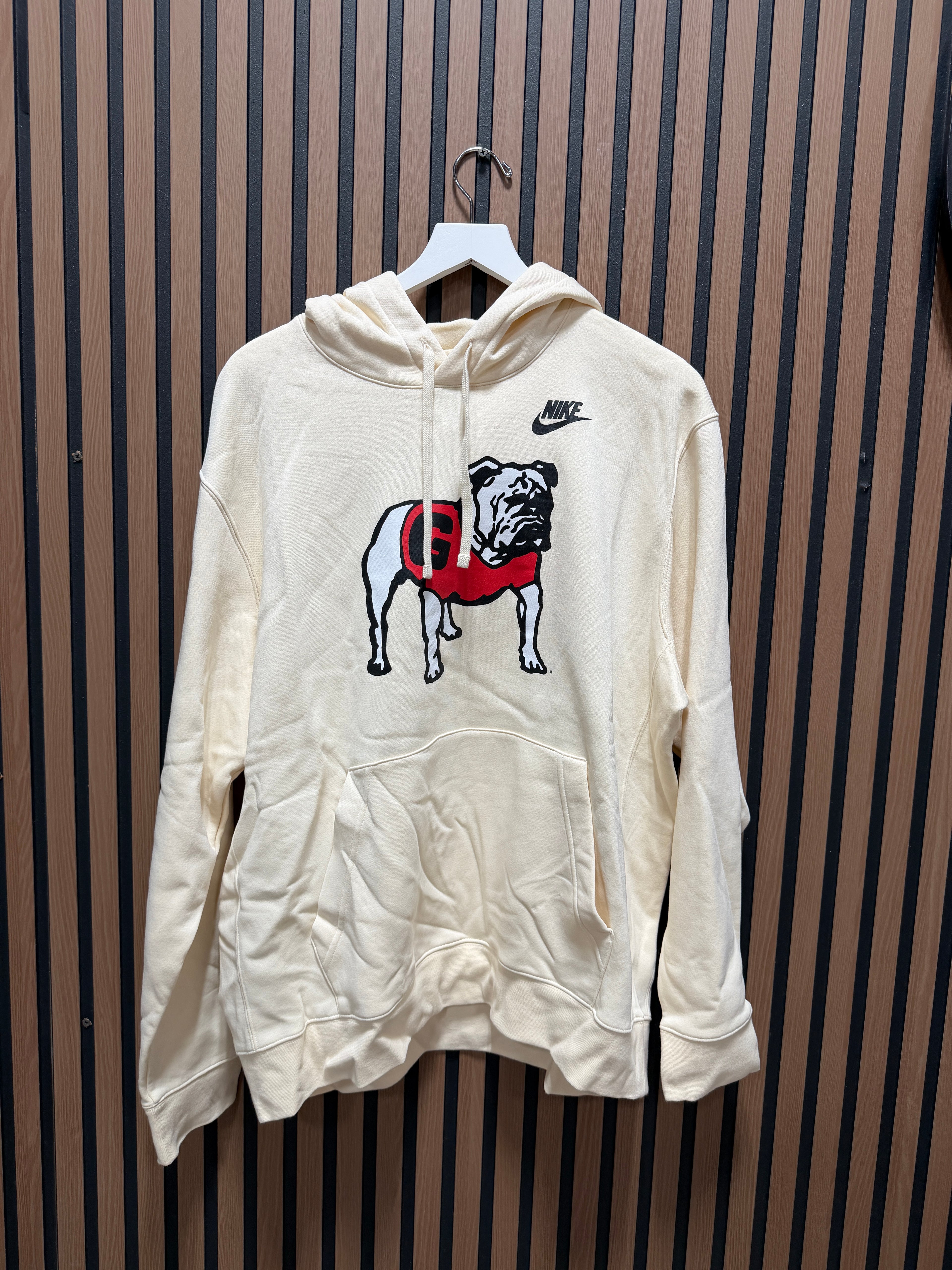 Georgia Bulldogs Nike Vault Logo Pullover Hoodie - Natural Sz XL
