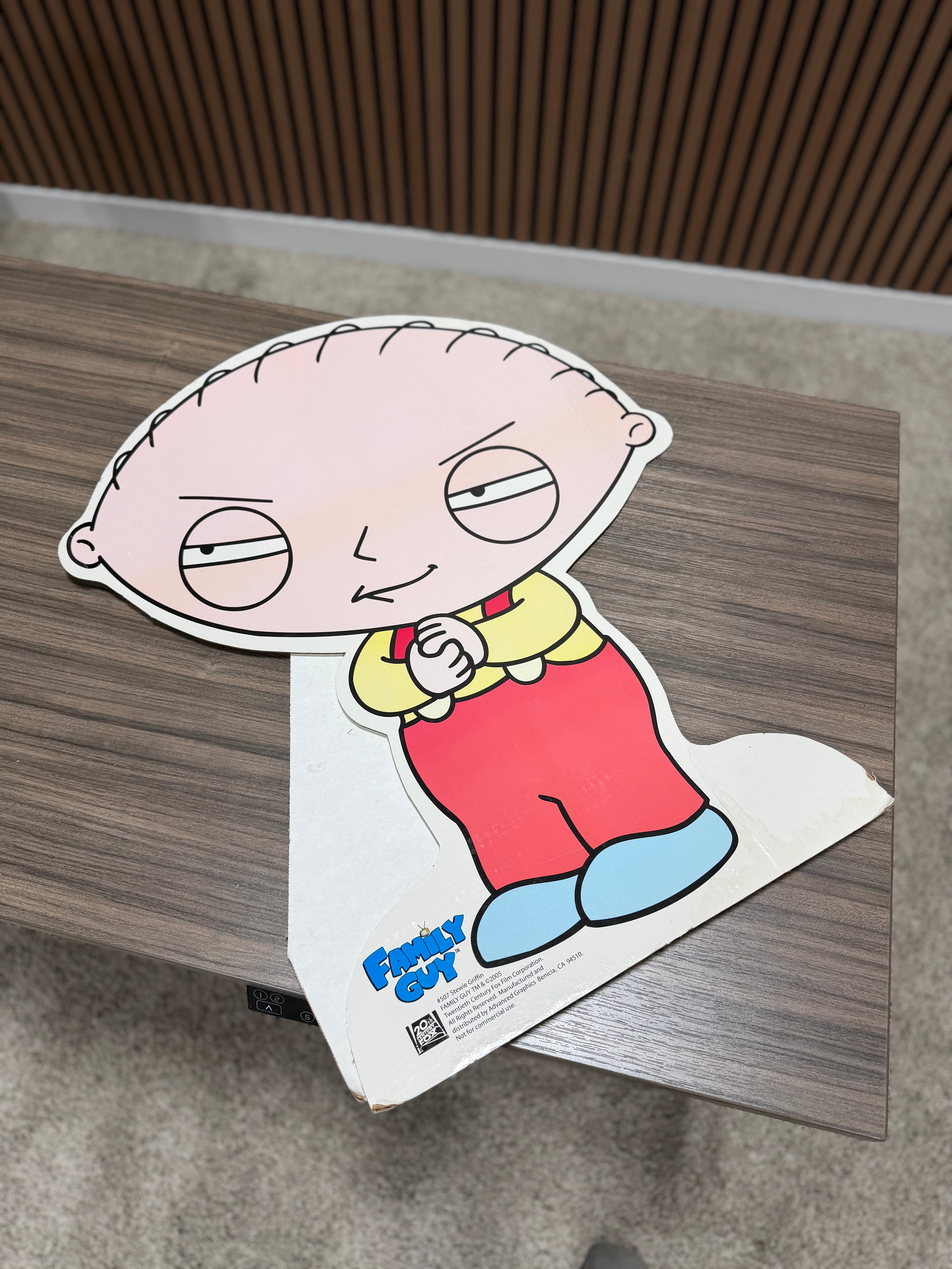 Family Guy Stewie Griffin 2005 Life-Size 24.5" Cardboard Standee Cutout Rare HTF