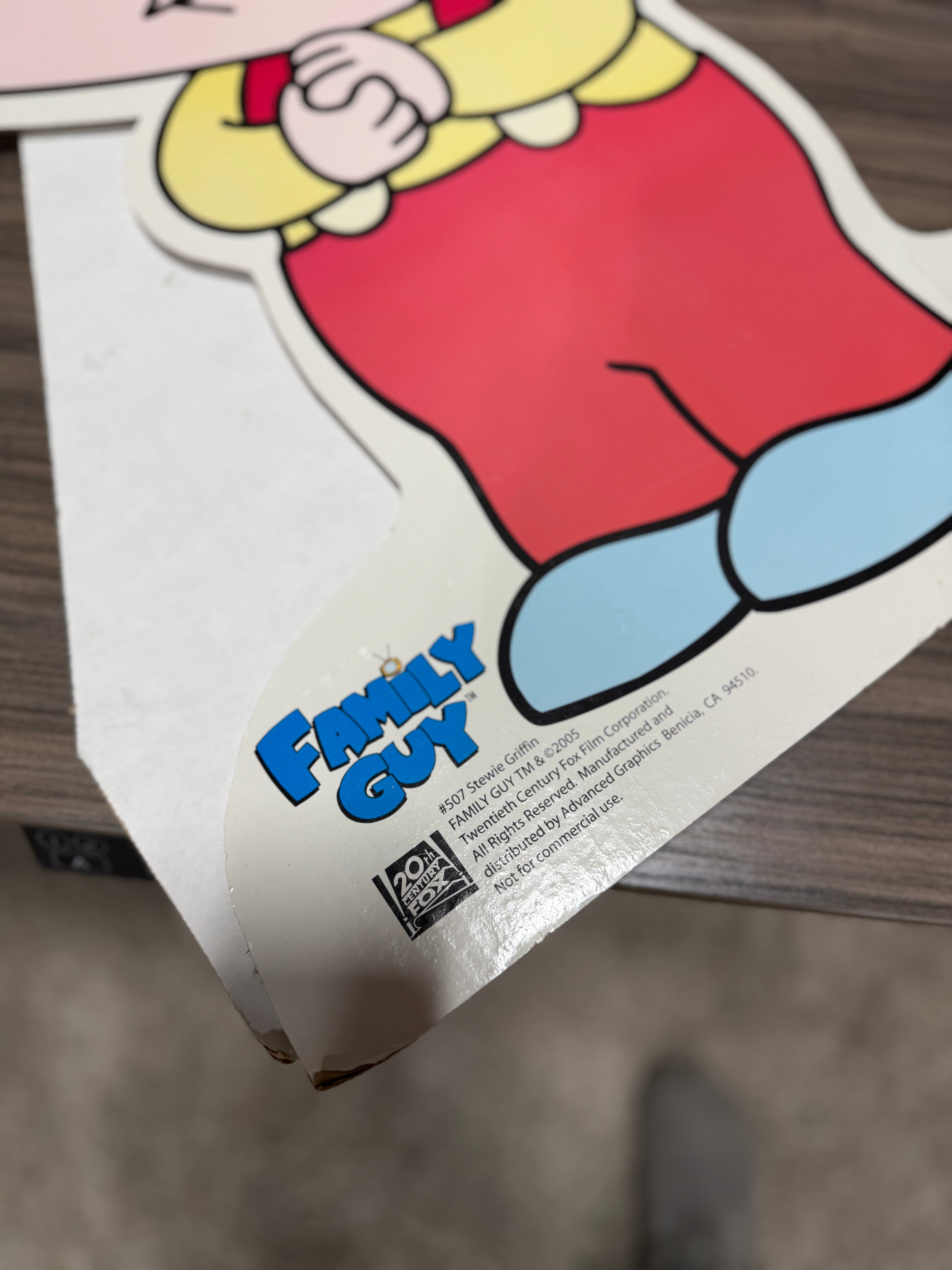 Family Guy Stewie Griffin 2005 Life-Size 24.5" Cardboard Standee Cutout Rare HTF