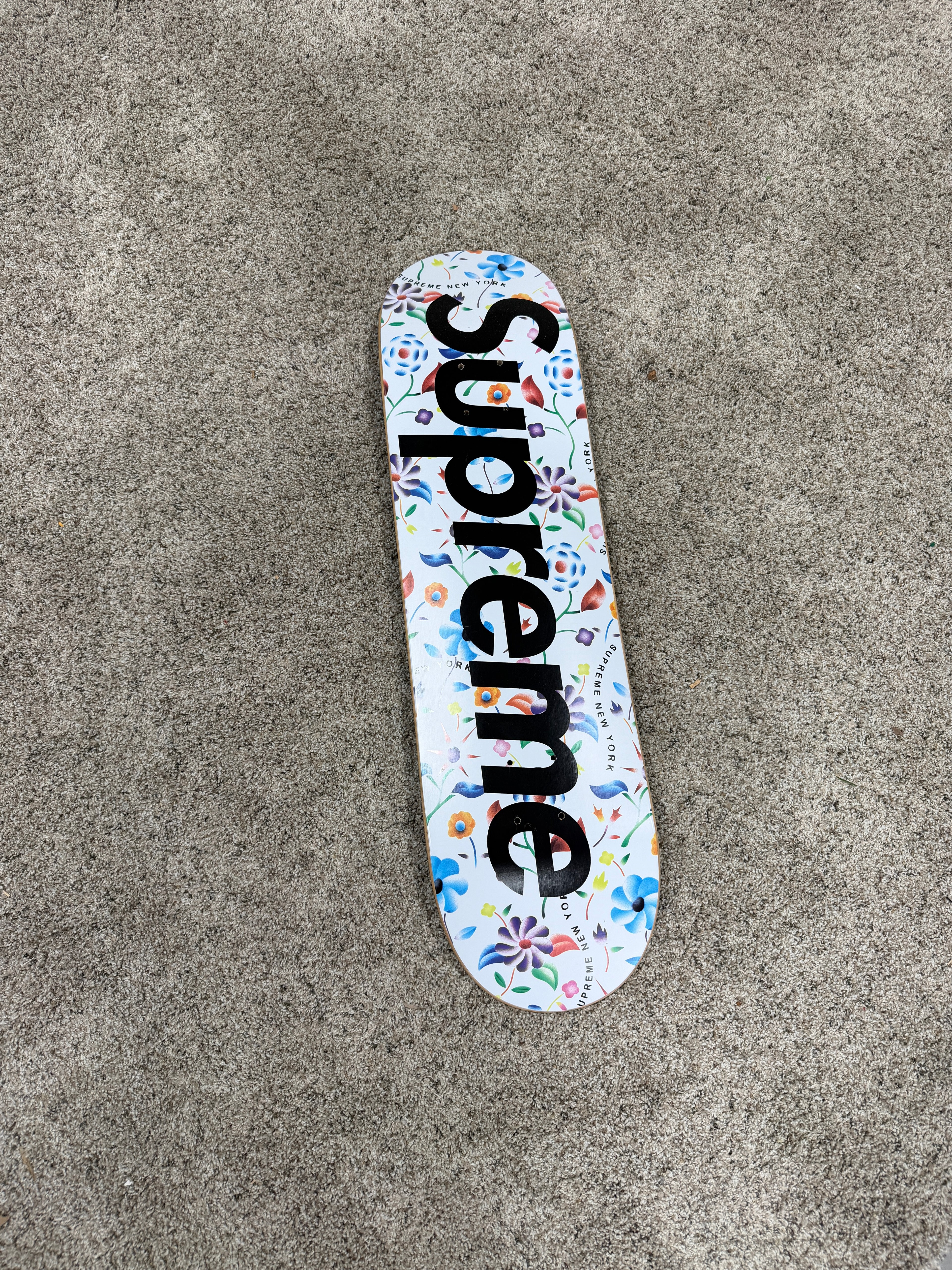 Supreme Airbrushed Floral Skateboard Deck White SS19