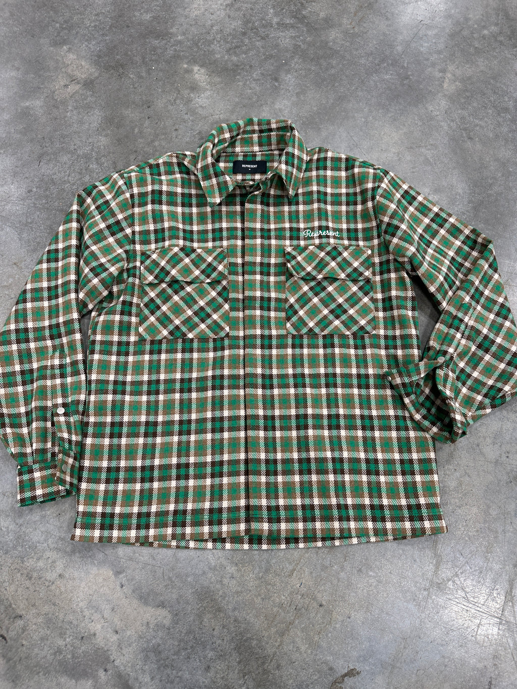 Represent Flannel Green Sz L