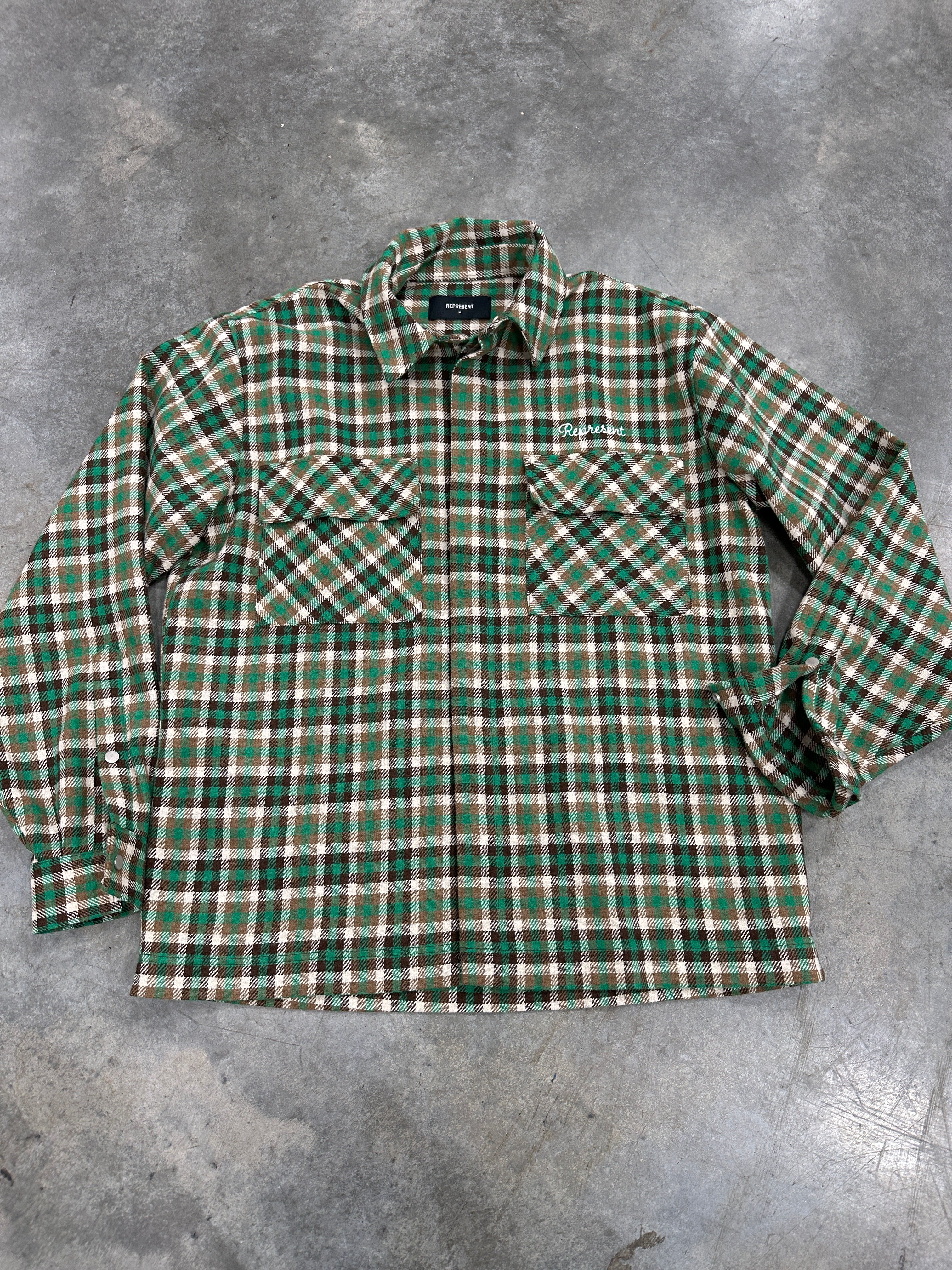 Represent Flannel Green Sz L