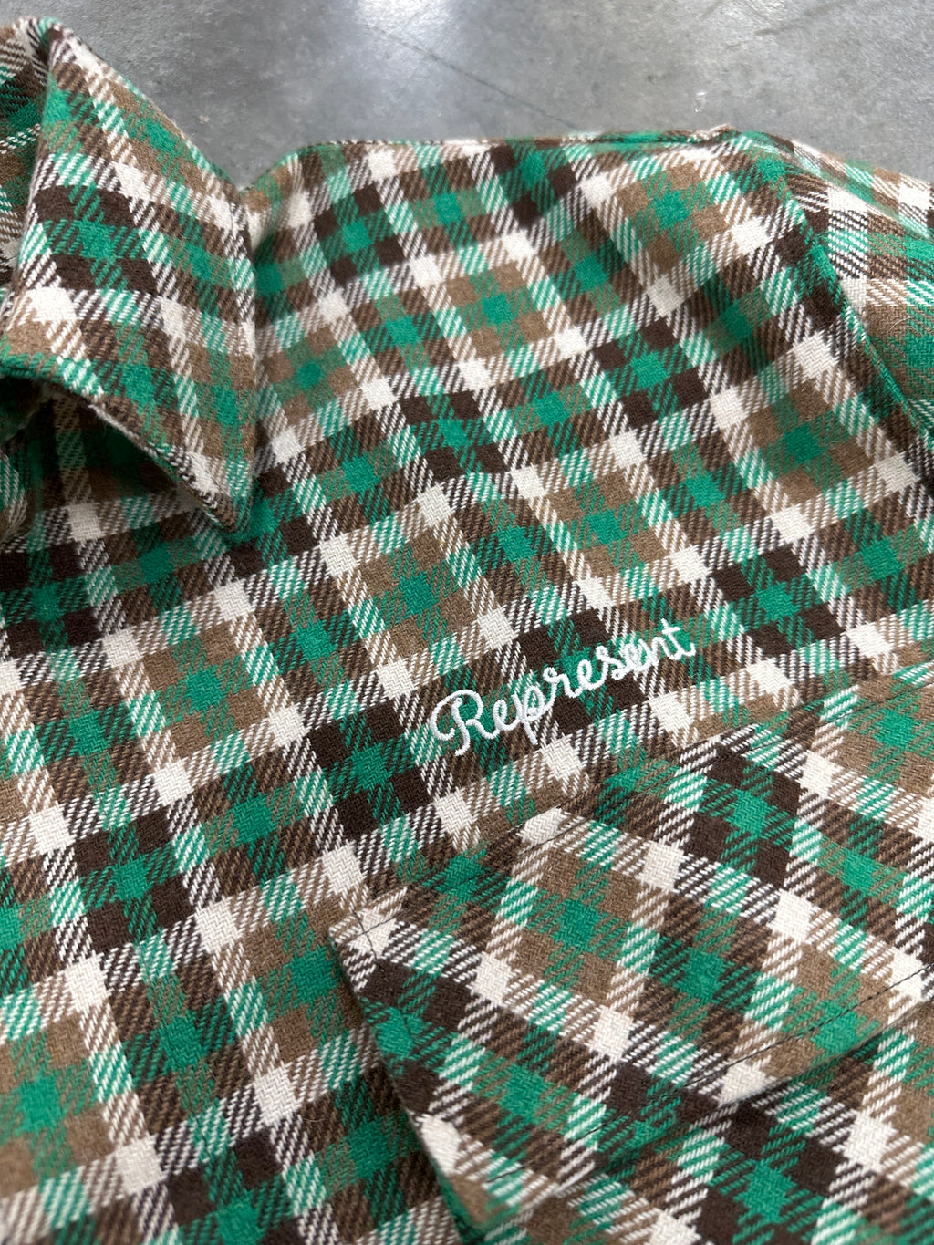 Represent Flannel Green Sz L