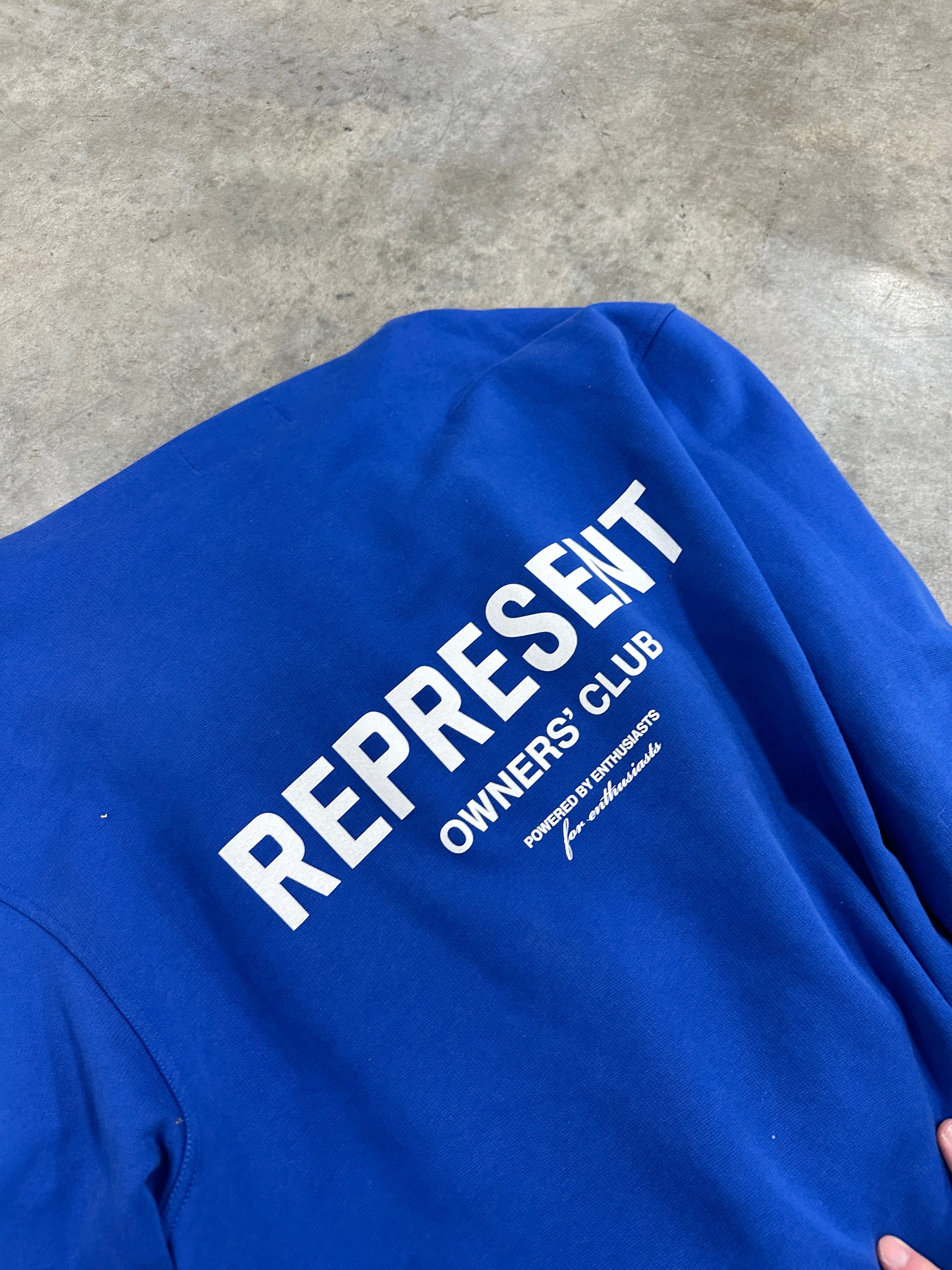 Represent Owners Club Hoodie Sz L - Cobalt Blue
