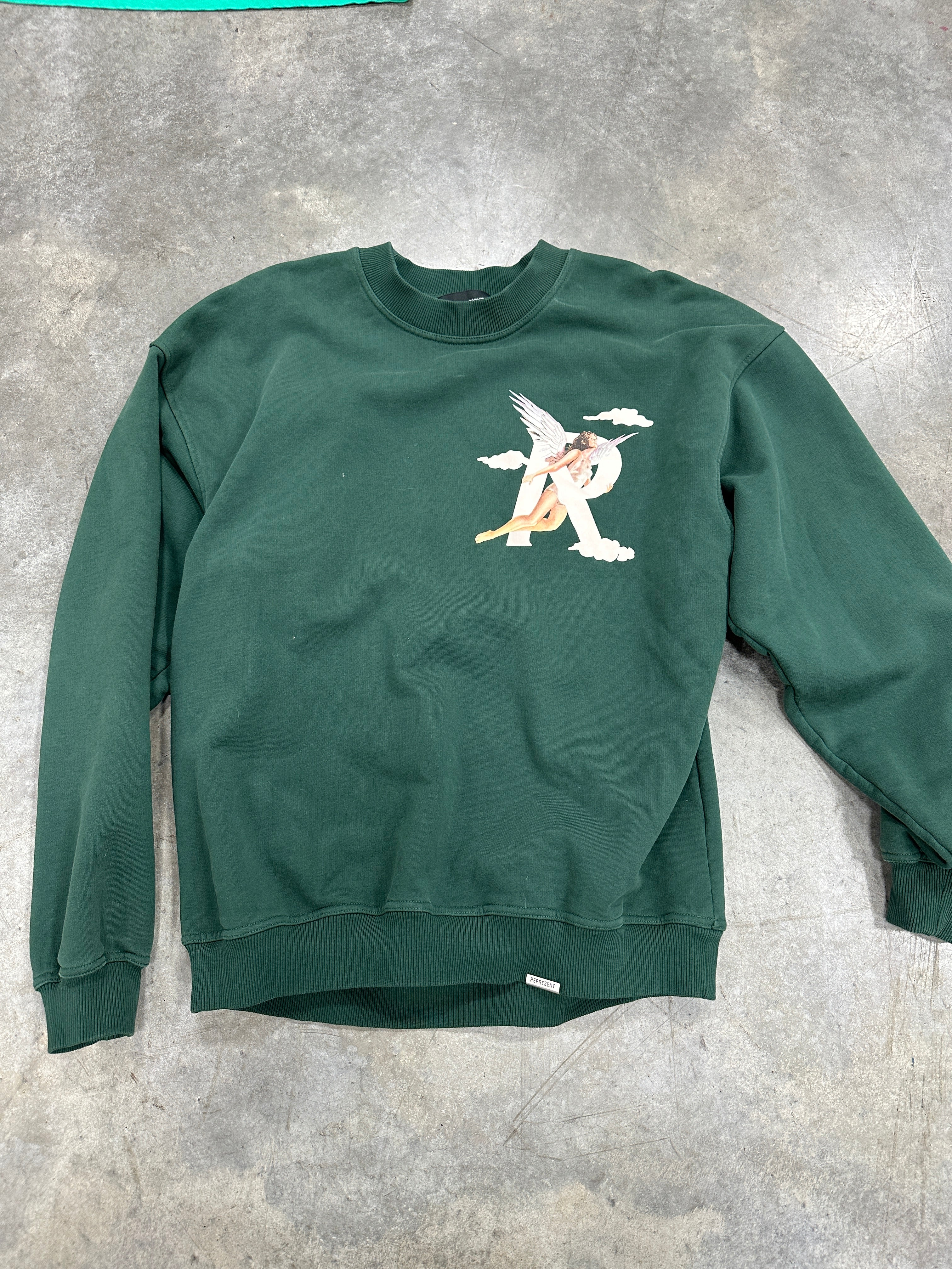 Represent Storms In Heaven Green Crewneck Sz L
