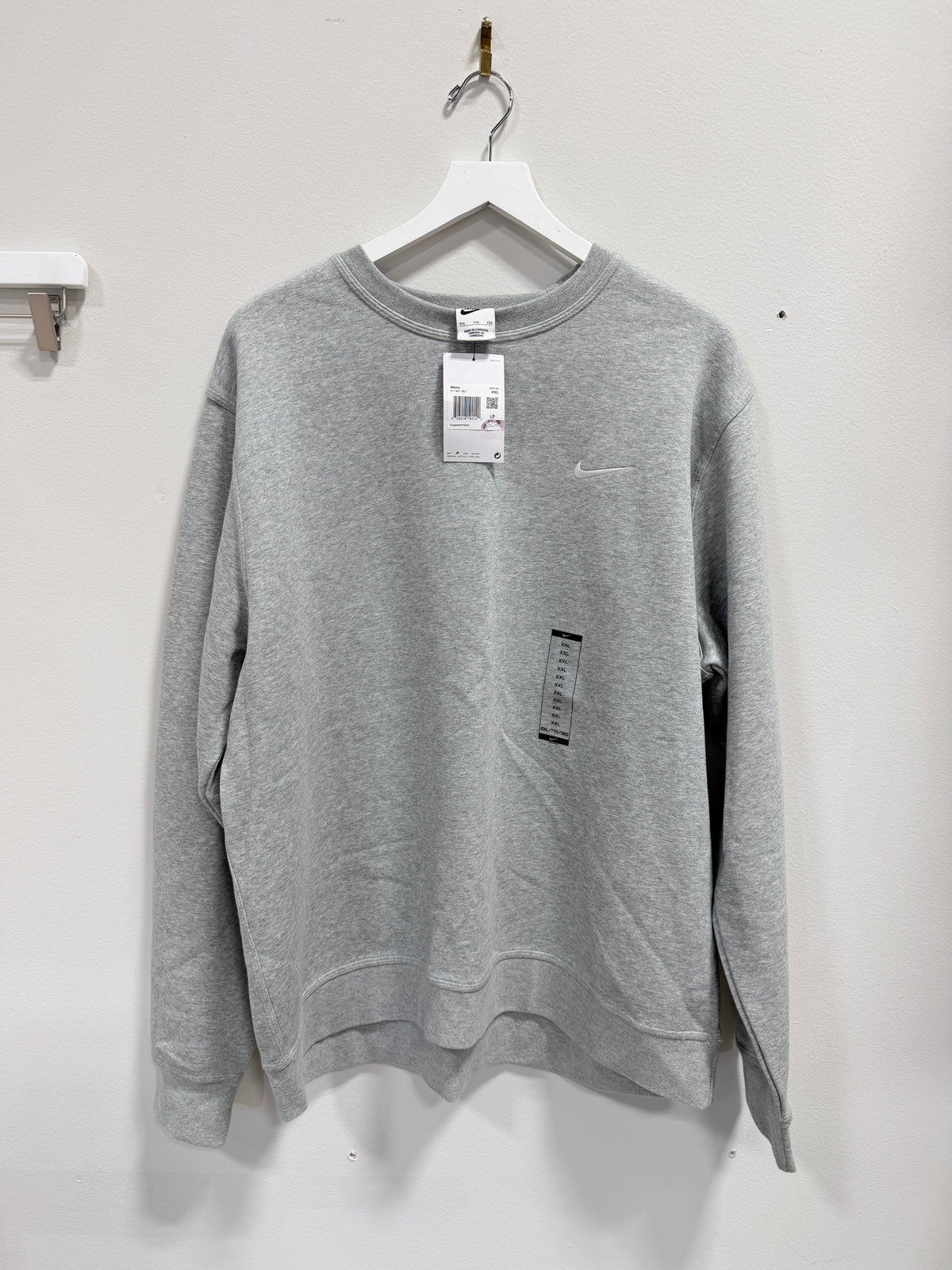 Mens Grey Crewneck Sweatshirt Grey Sz 2XL