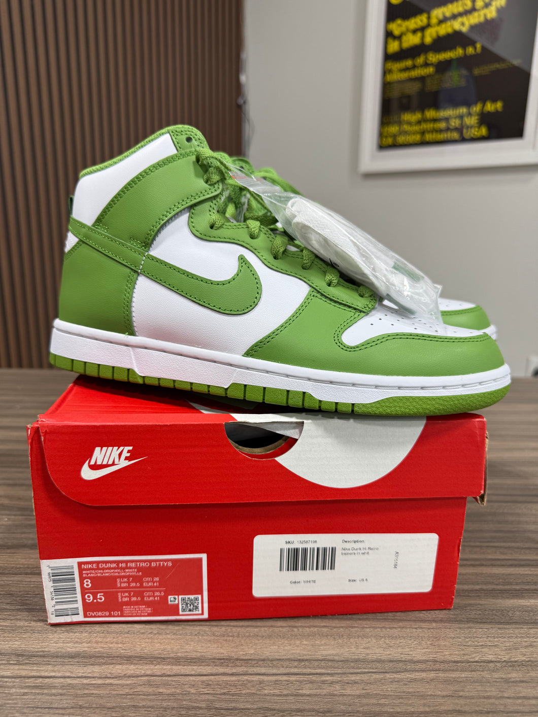 Nike Dunk Hi Chlorophyll Sz 8
