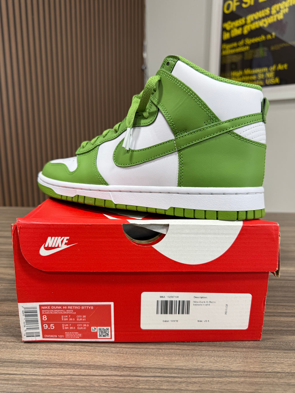 Nike Dunk Hi Chlorophyll Sz 8