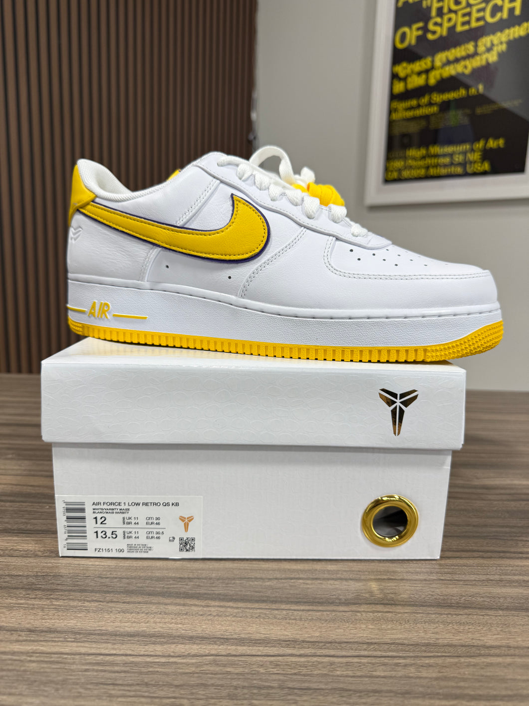 Air Force 1 Kobe White Sz 12