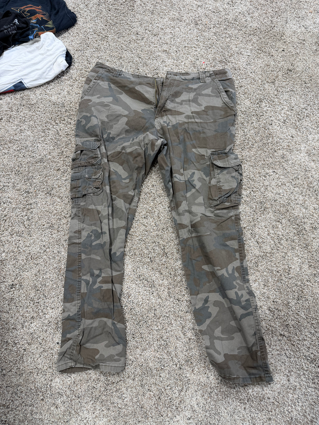 Wrangler Camo Pants Mens 36X32 Green Cargo 38 x 32