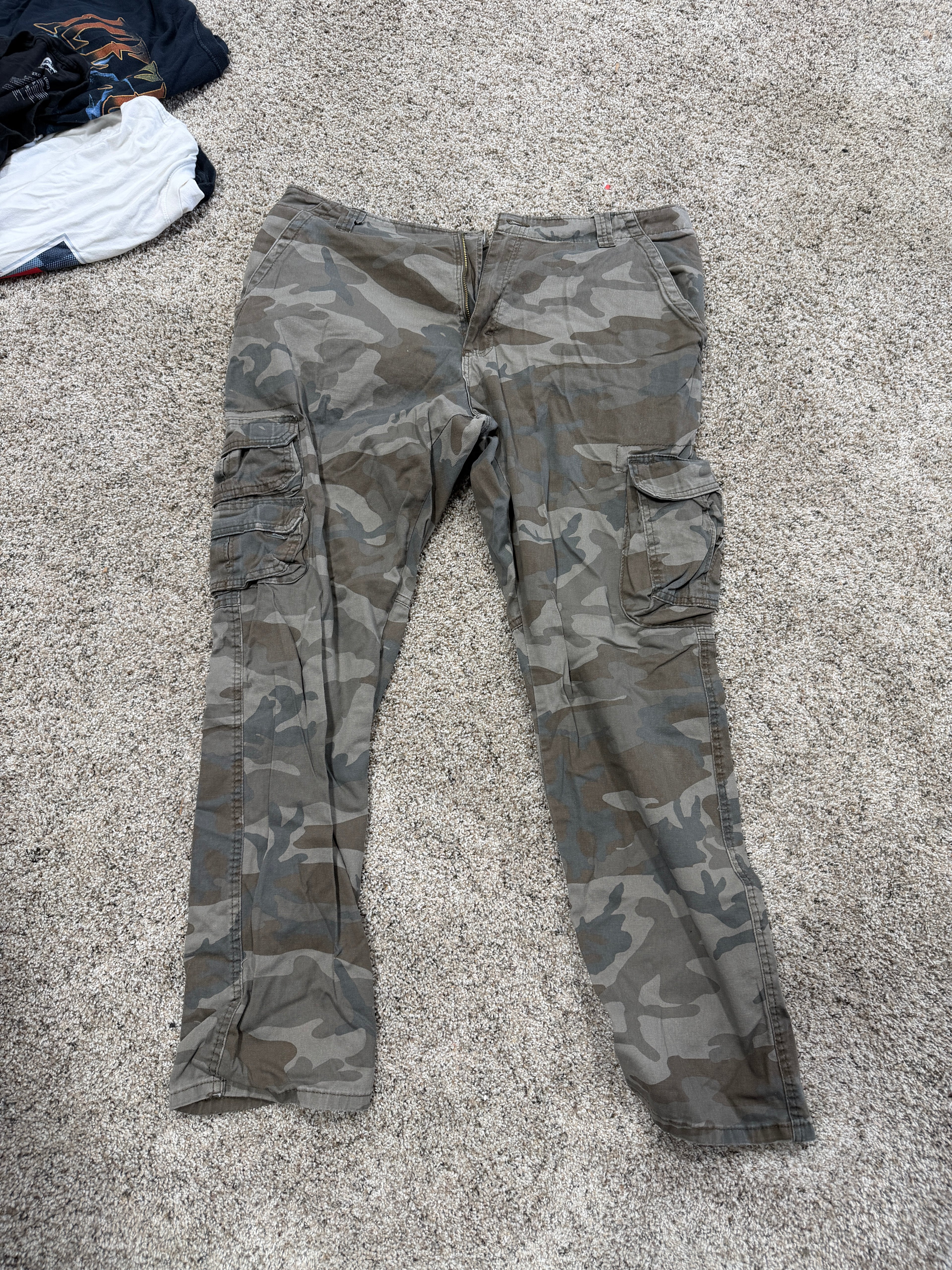 Wrangler Camo Pants Mens 36X32 Green Cargo 38 x 32