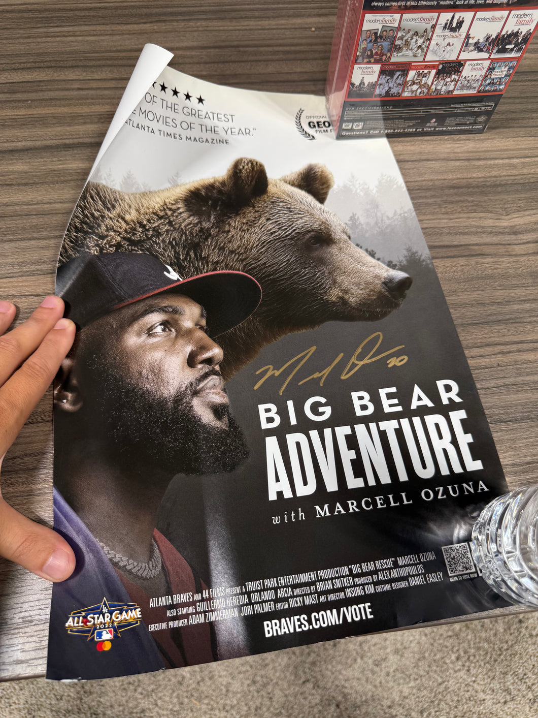Marcell Ozuna Signed Big Bear Movie Poster